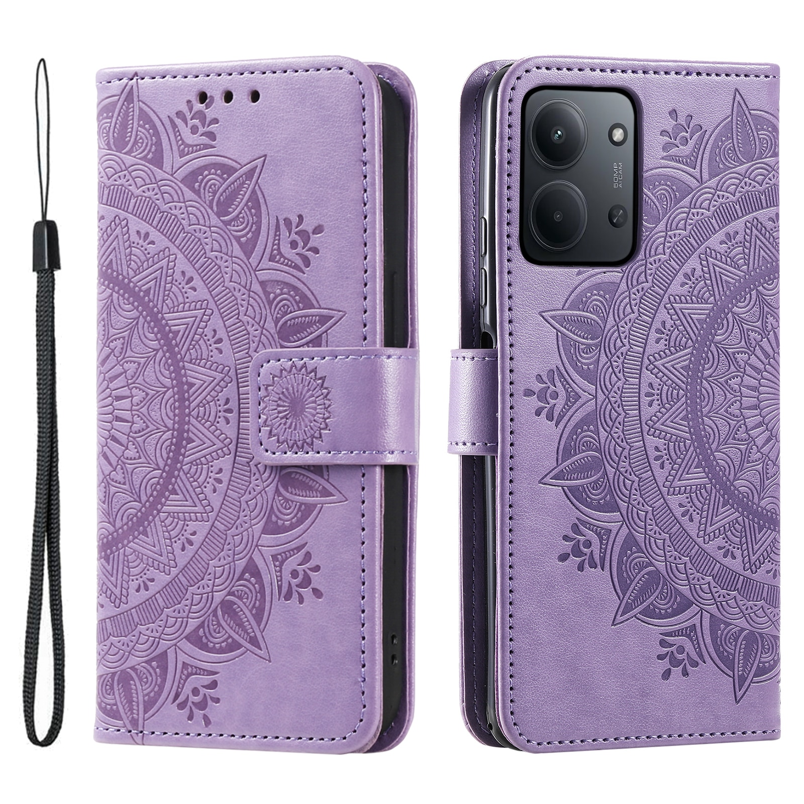 Xiaomi Redmi 15C Leather Cover Mandala Purple