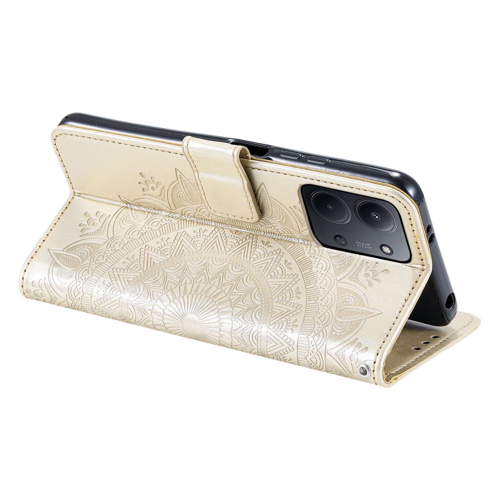Xiaomi Redmi 15C Leather Cover Mandala Gold