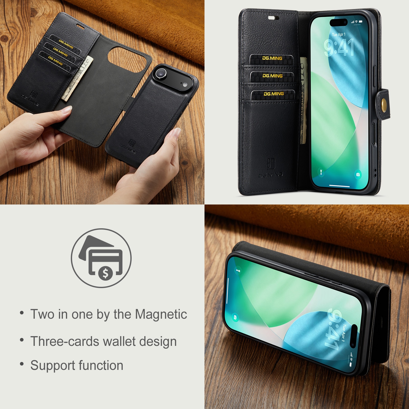 iPhone 17 Air Magnet Wallet Black
