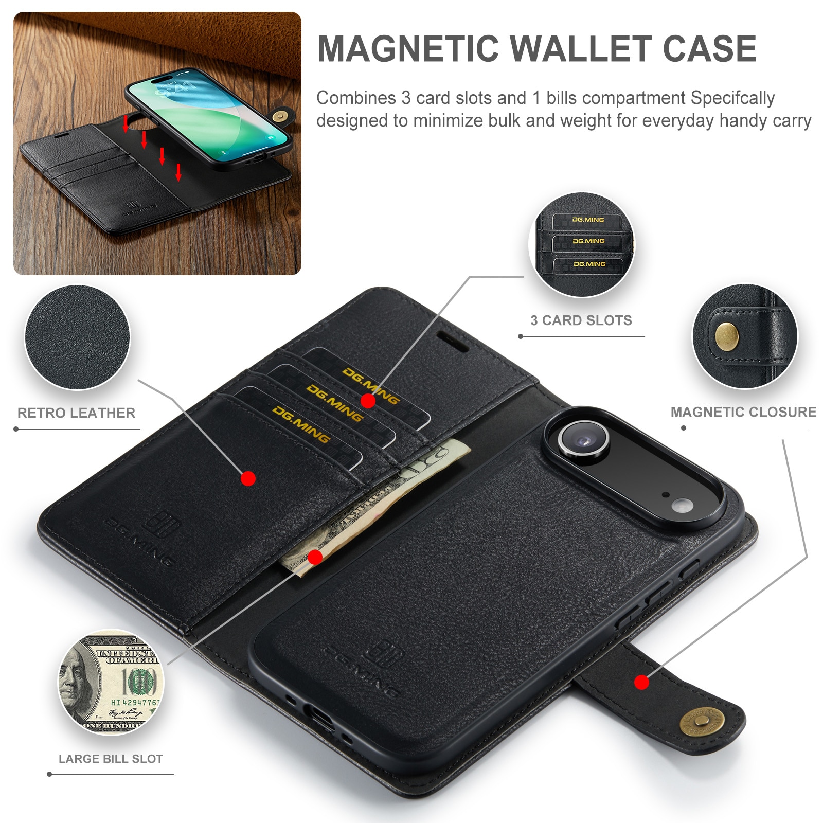 iPhone 17 Air Magnet Wallet Black