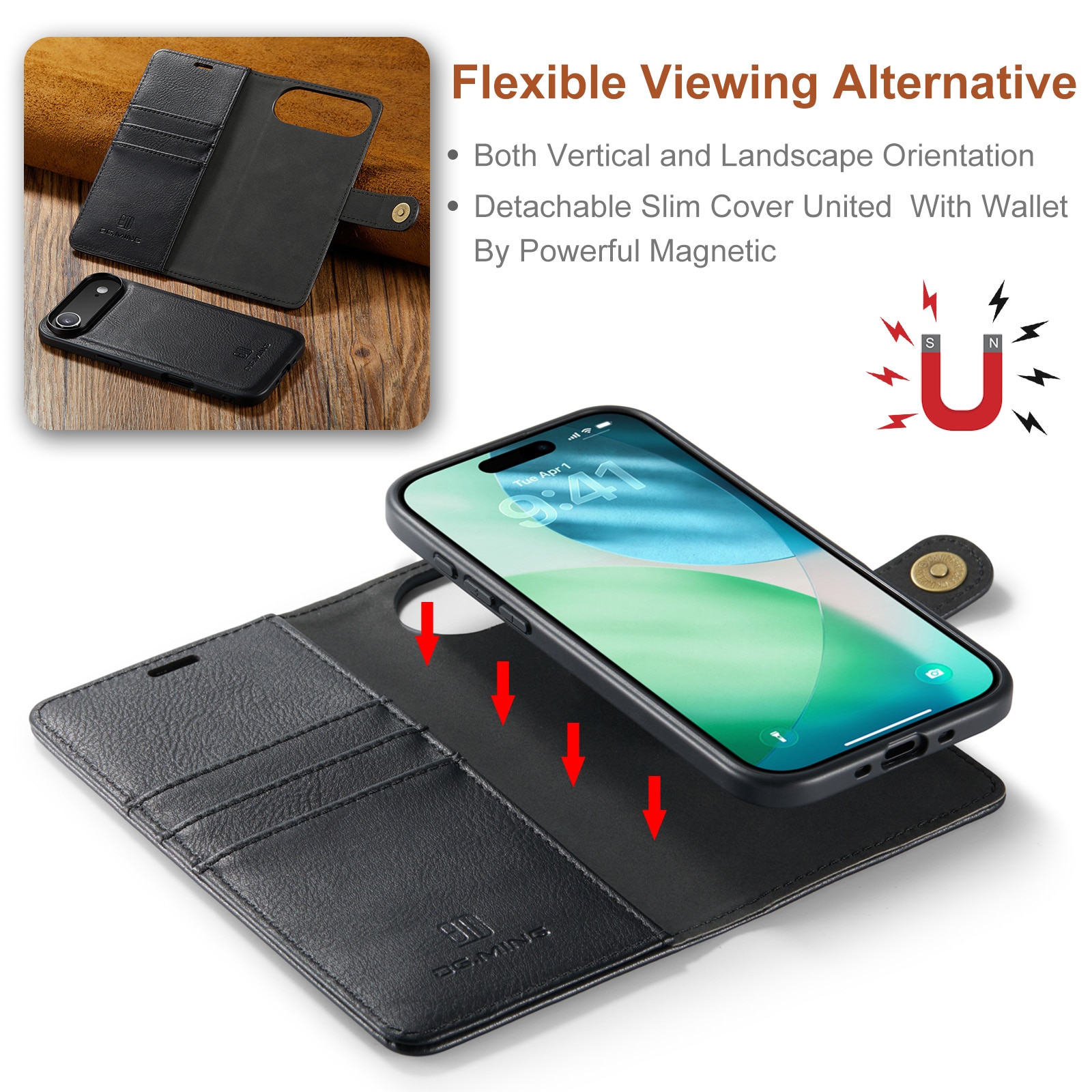 iPhone 17 Air Magnet Wallet Black