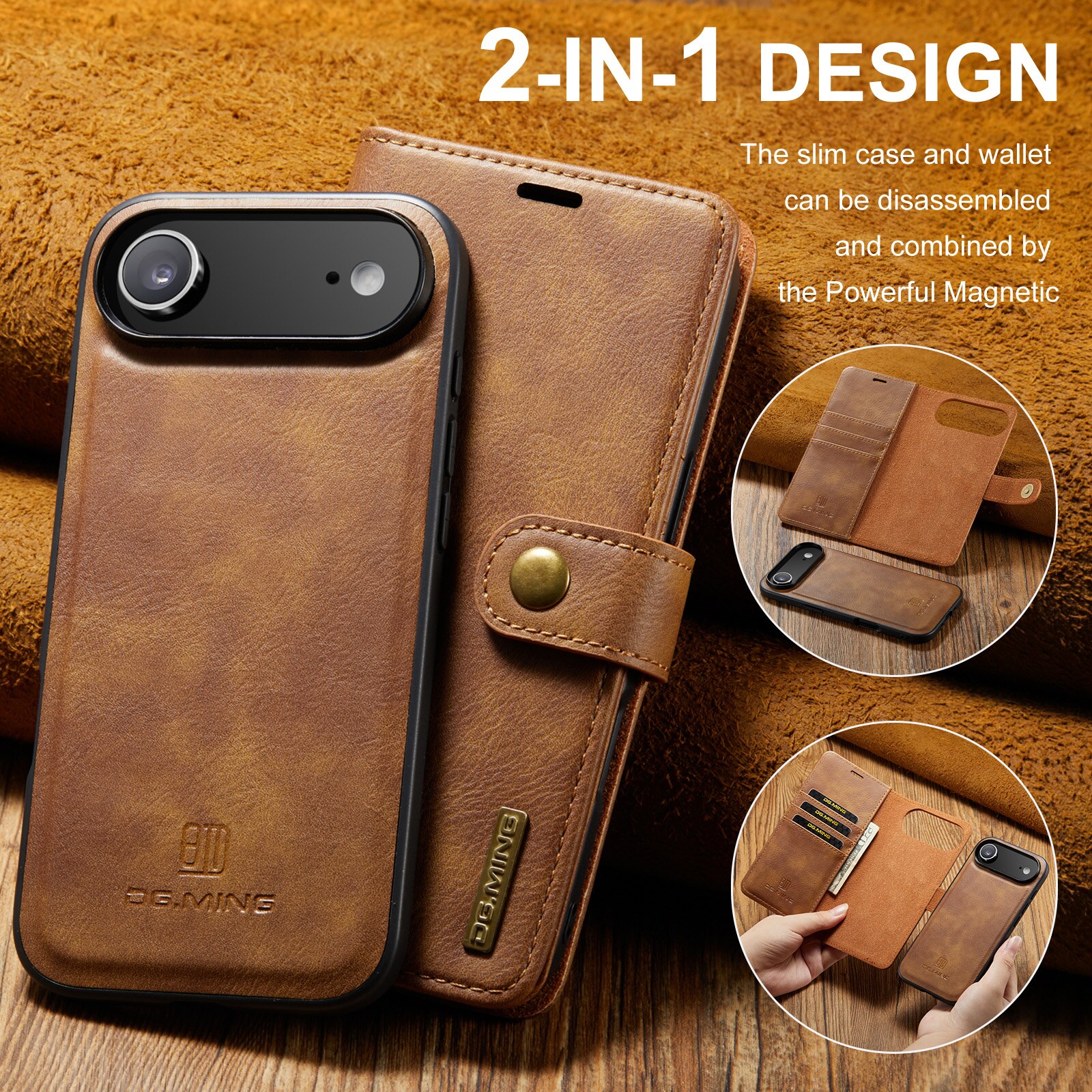 iPhone 17 Air Magnet Wallet Cognac