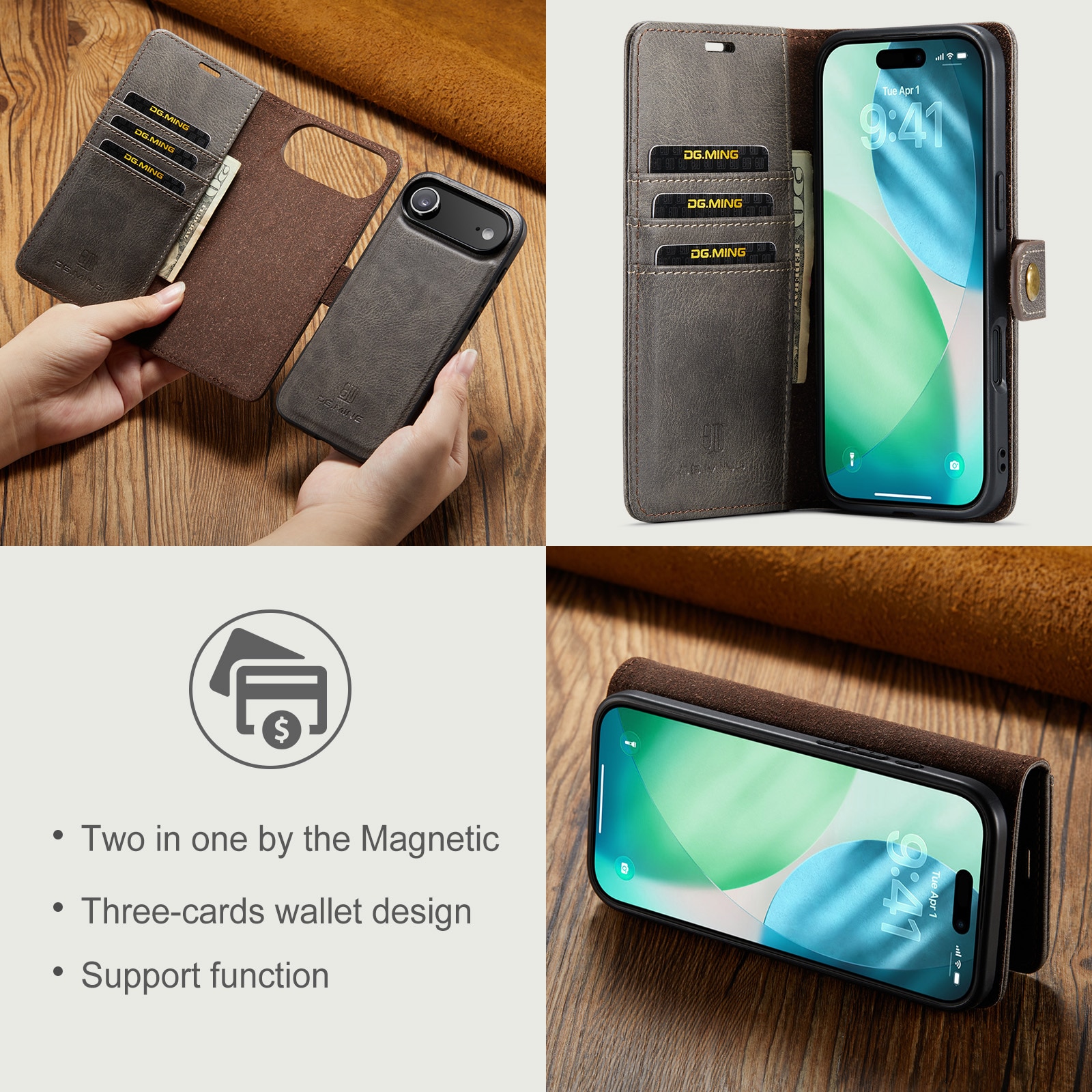 iPhone 17 Air Magnet Wallet Brown