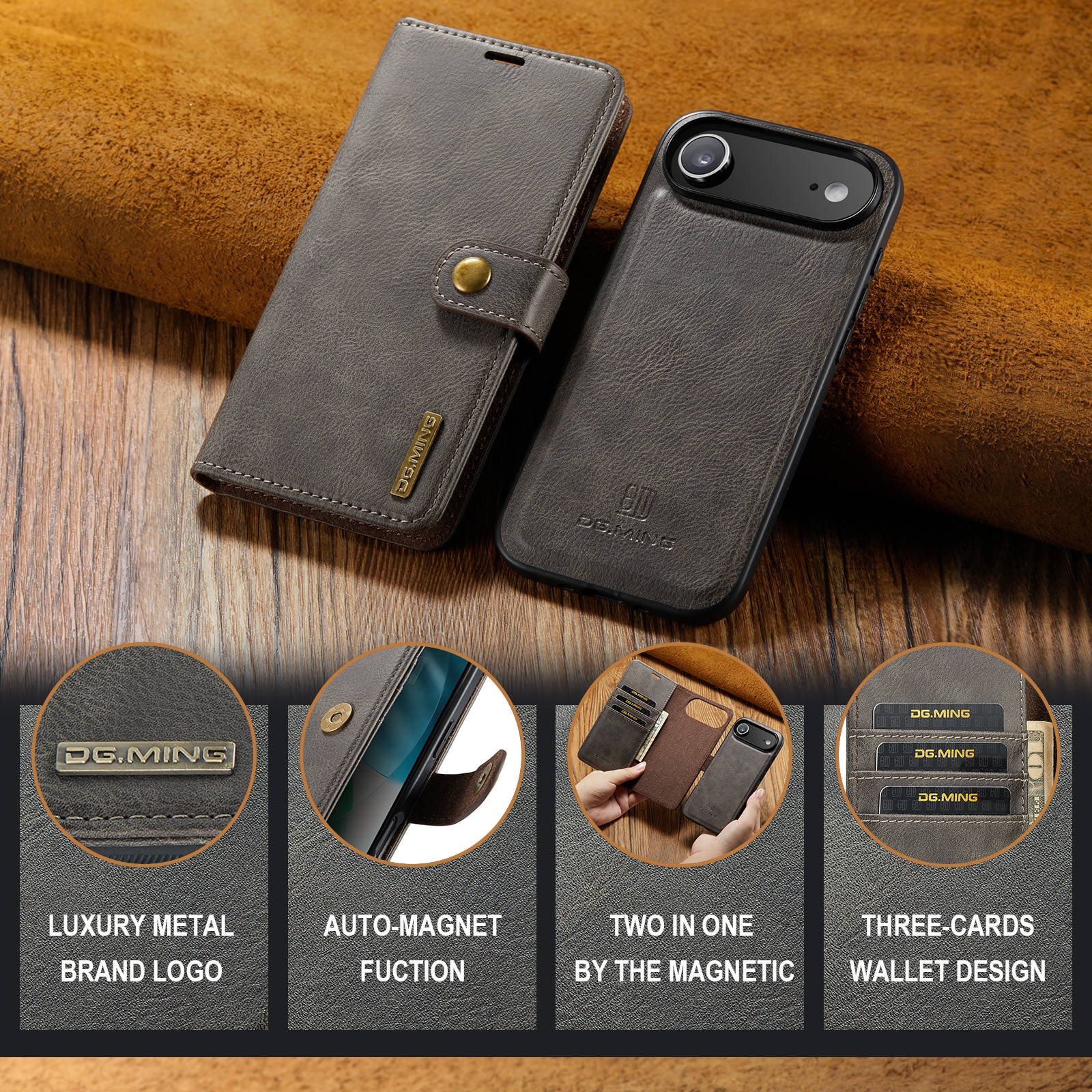 iPhone 17 Air Magnet Wallet Brown