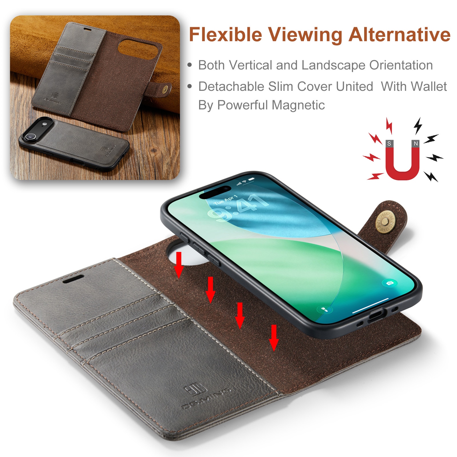 iPhone 17 Air Magnet Wallet Brown
