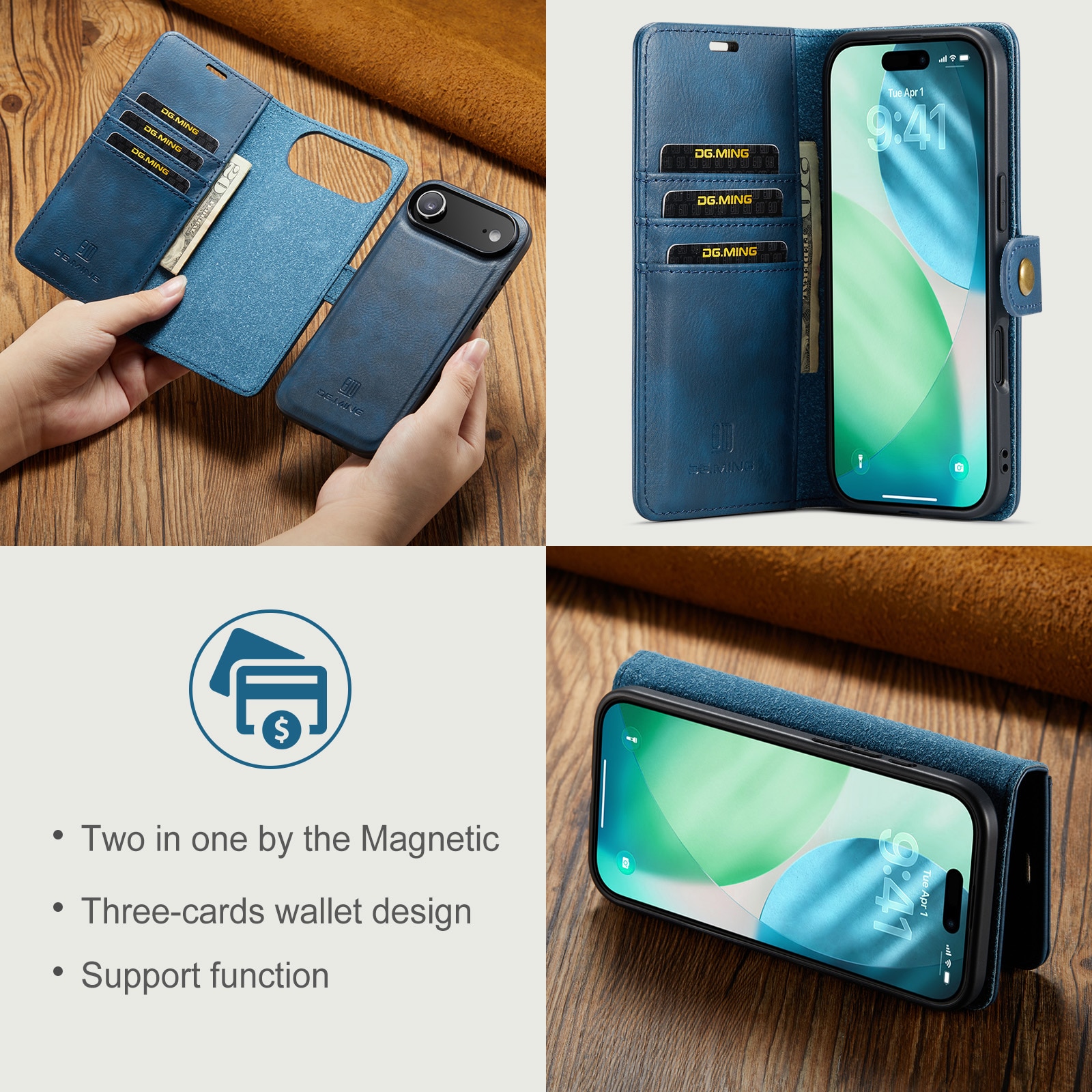 iPhone 17 Air Magnet Wallet Blue