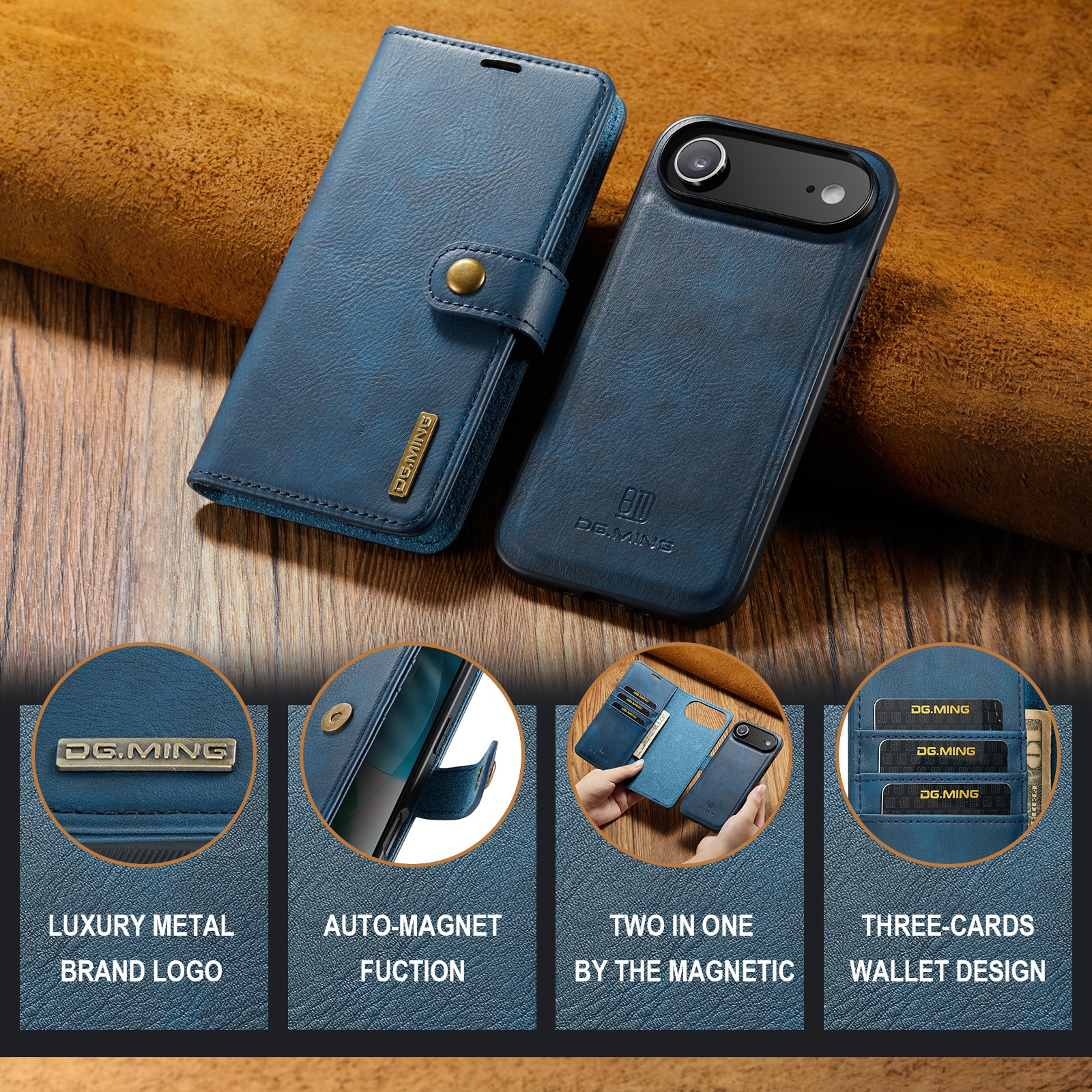 iPhone 17 Air Magnet Wallet Blue