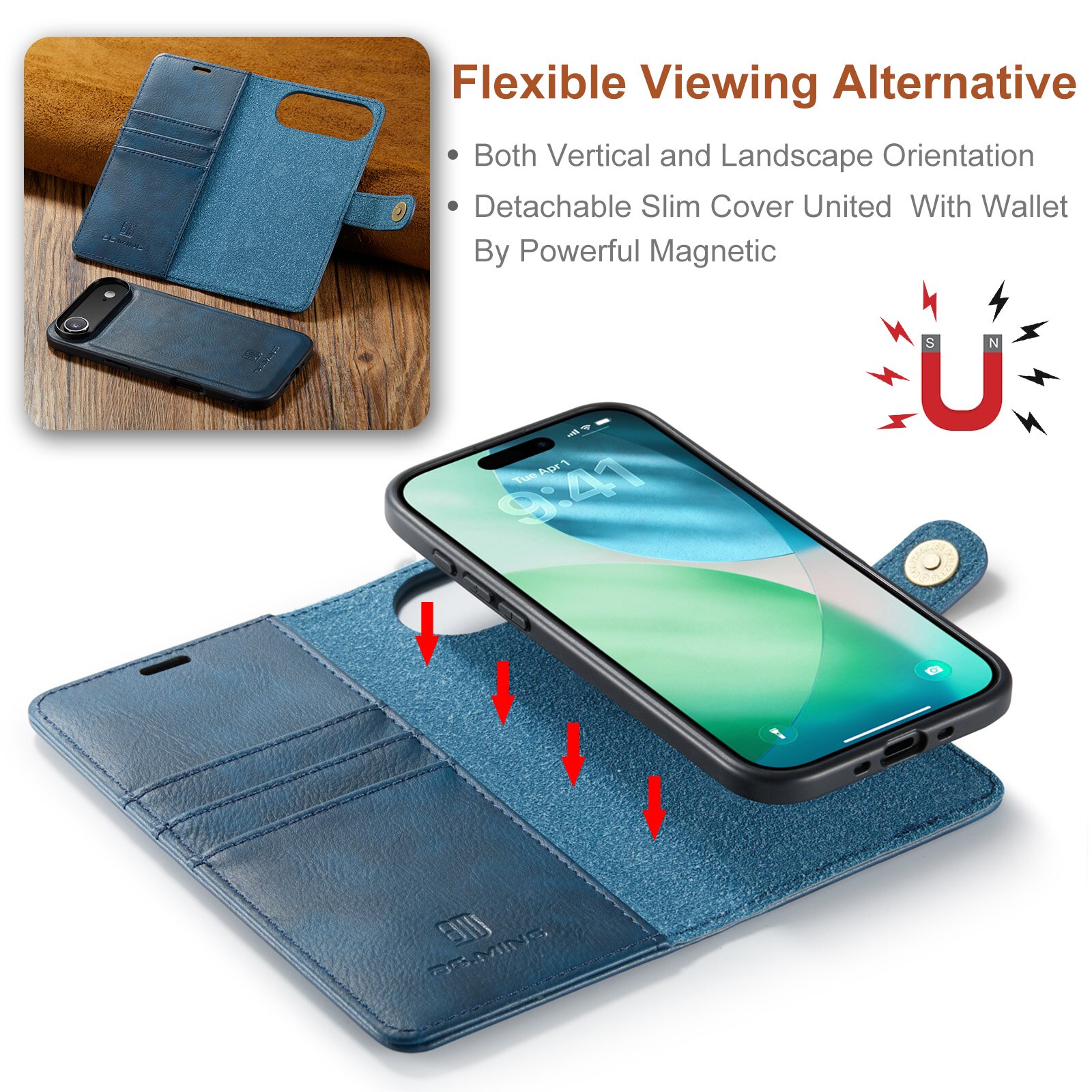 iPhone 17 Air Magnet Wallet Blue