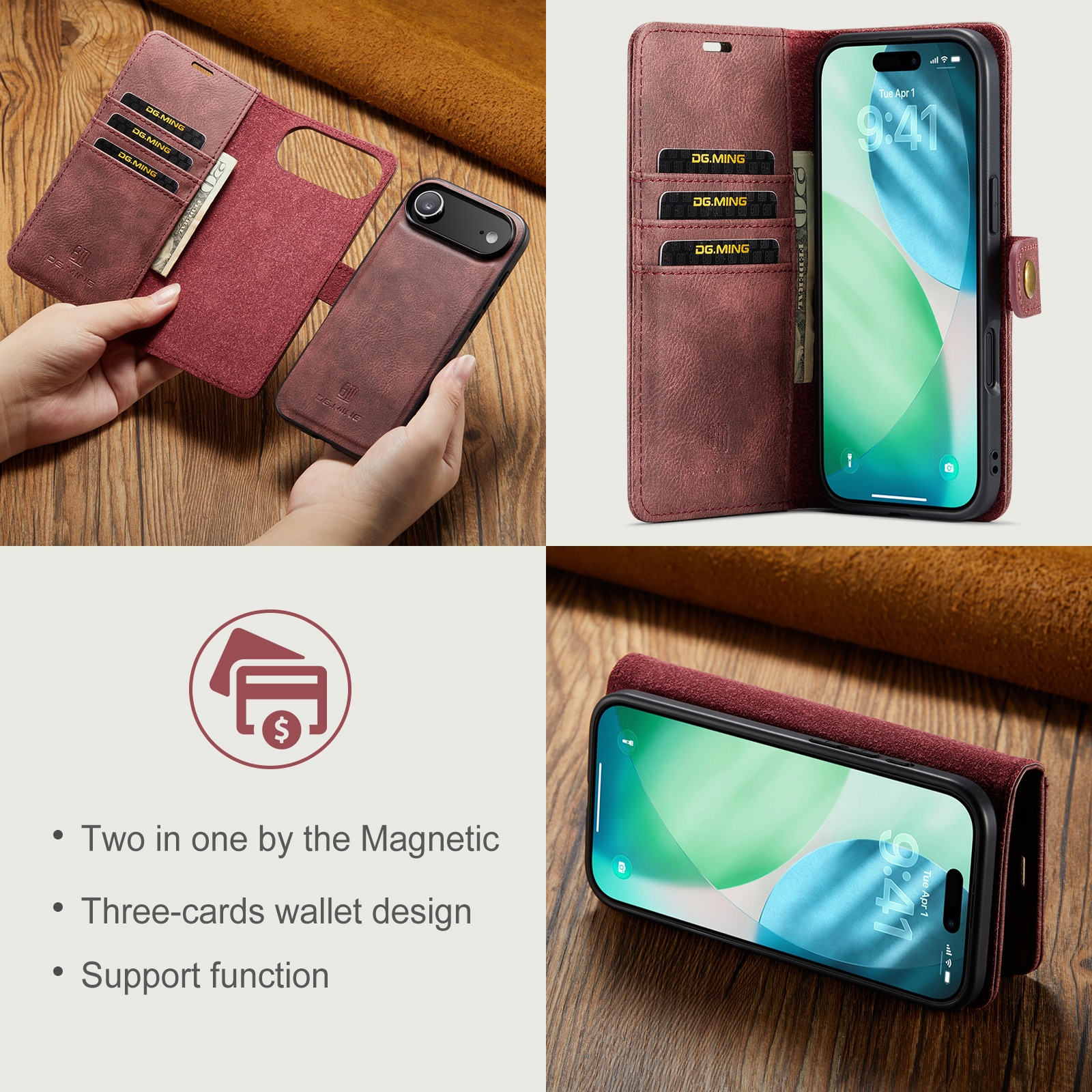 iPhone 17 Air Magnet Wallet Red