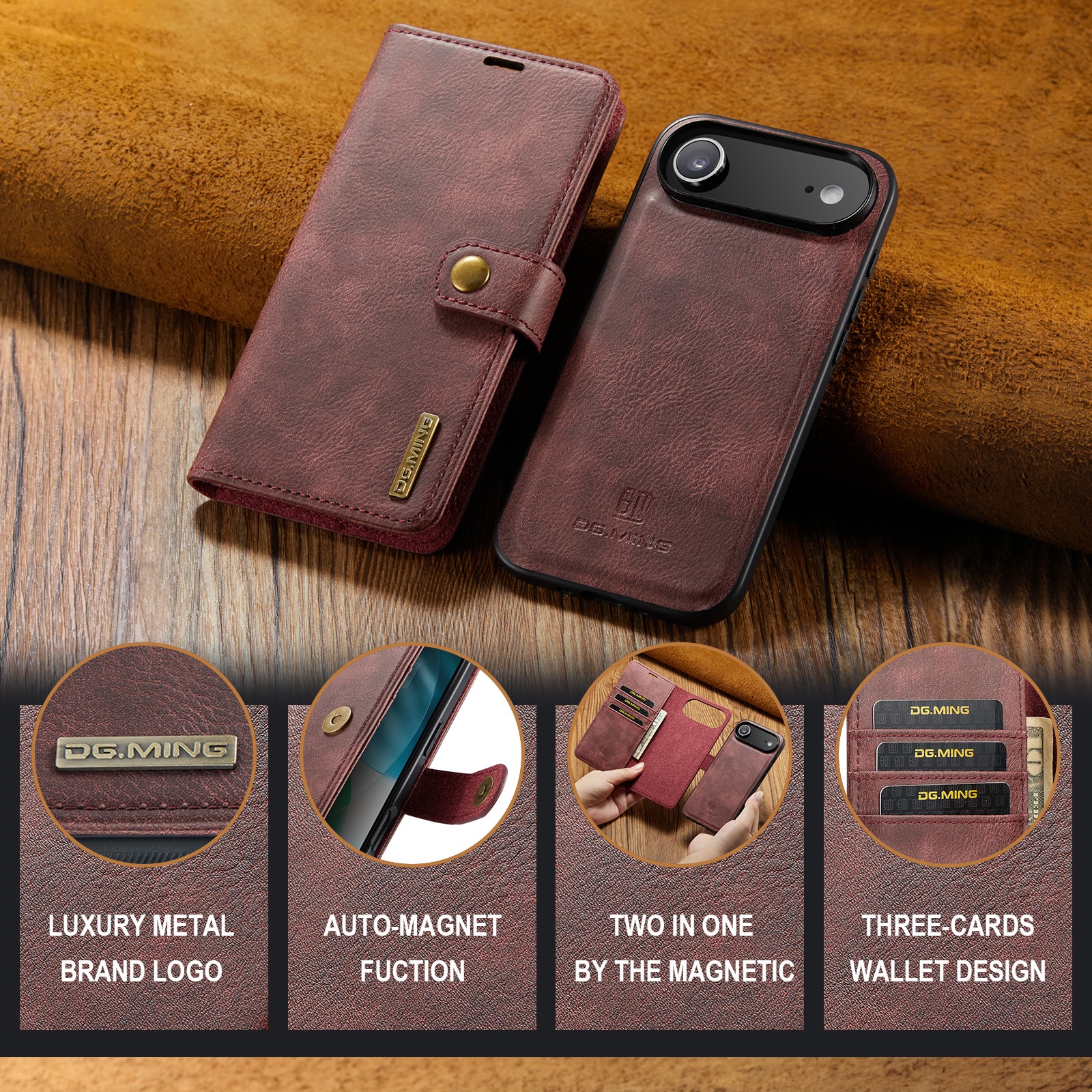 iPhone 17 Air Magnet Wallet Red