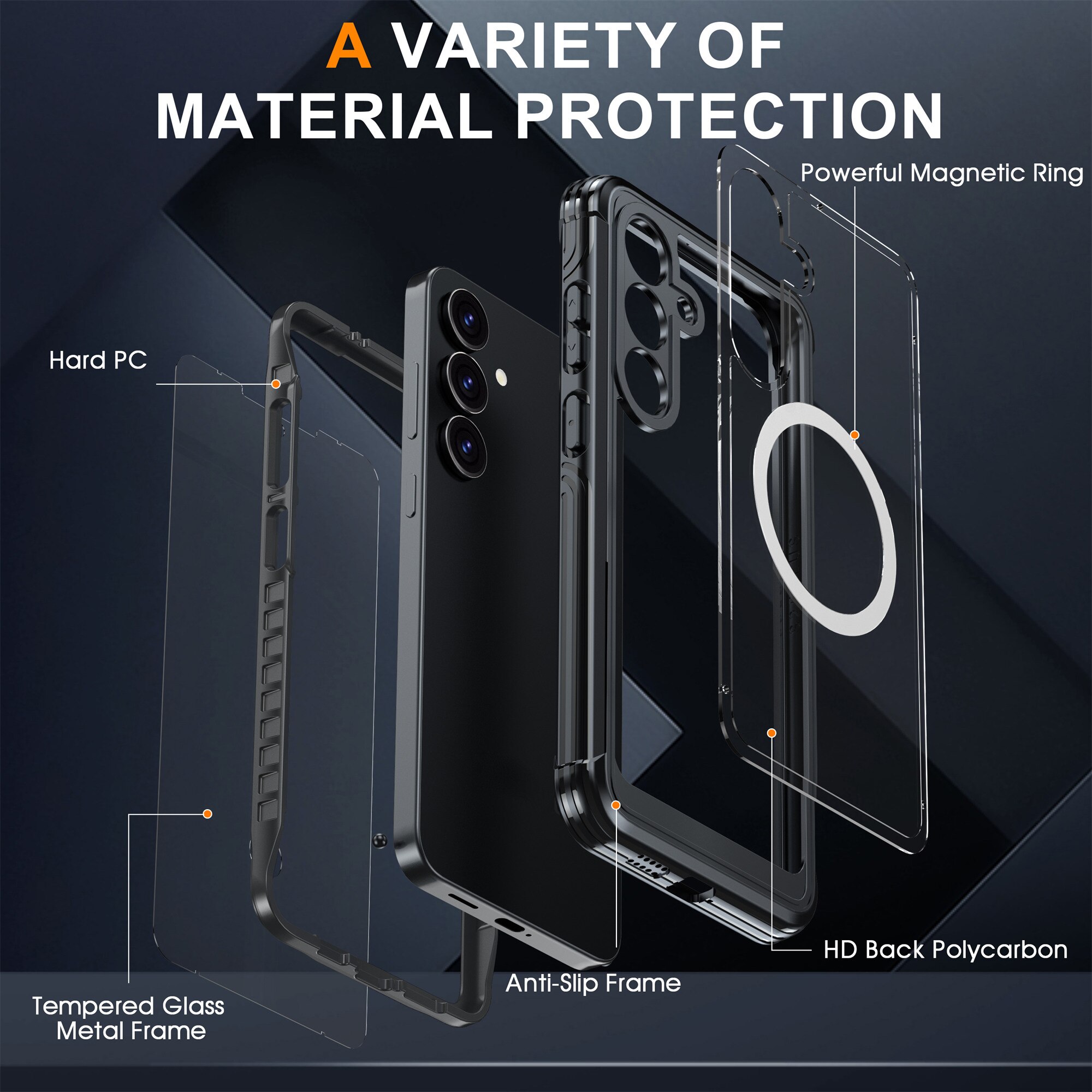 Samsung Galaxy S25 FE Premium Full Protection Case Black