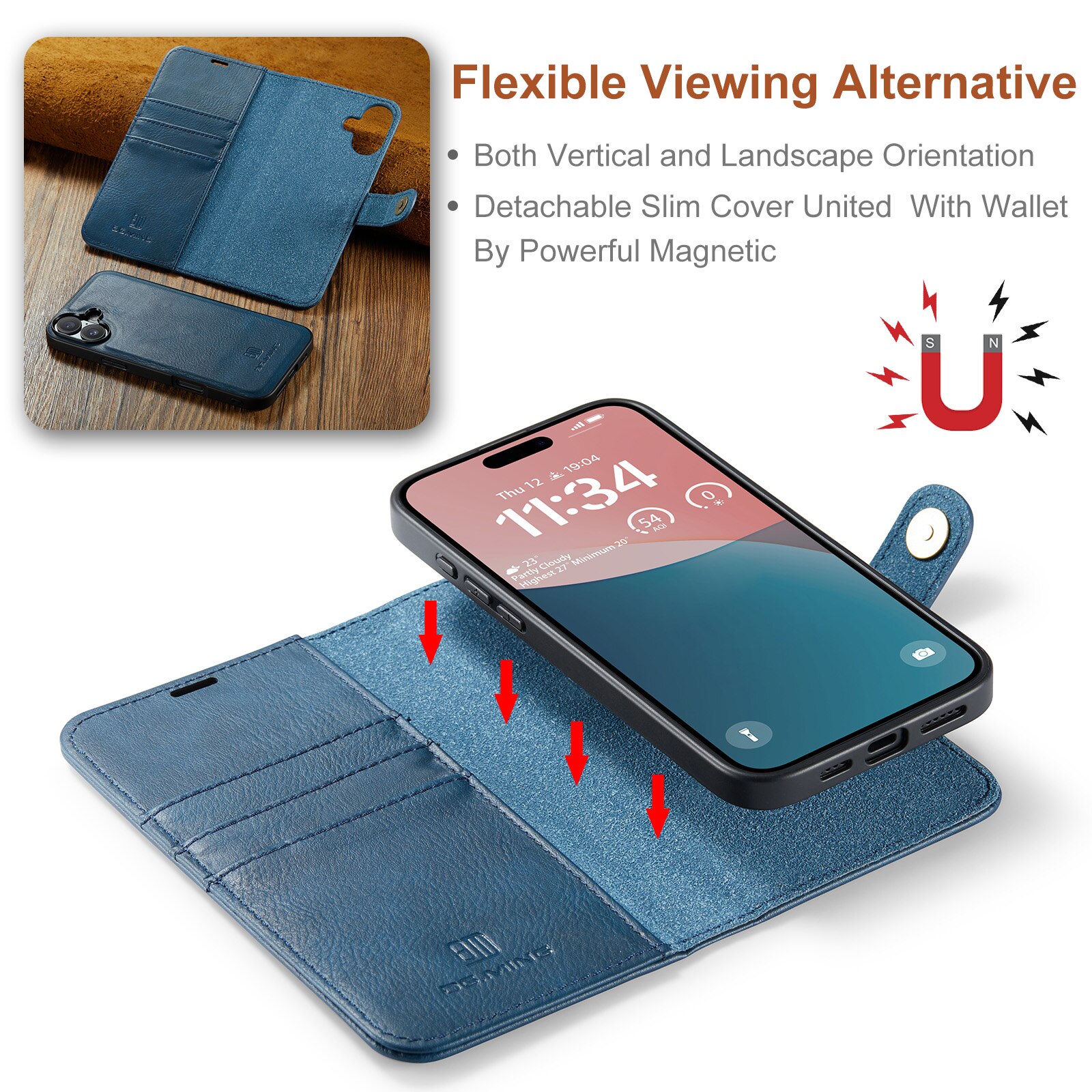 iPhone 17 Magnet Wallet Blue