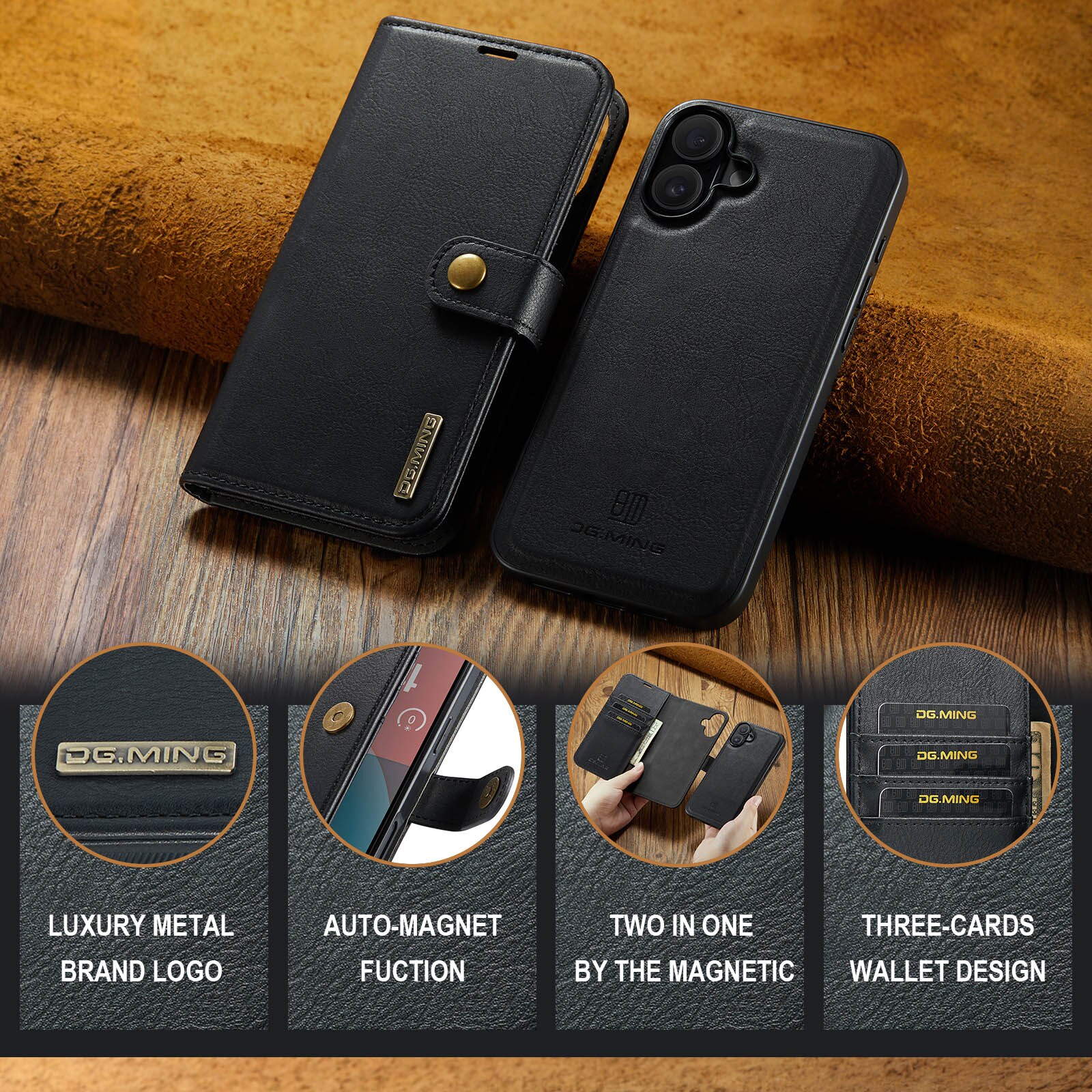 iPhone 17 Magnet Wallet Black