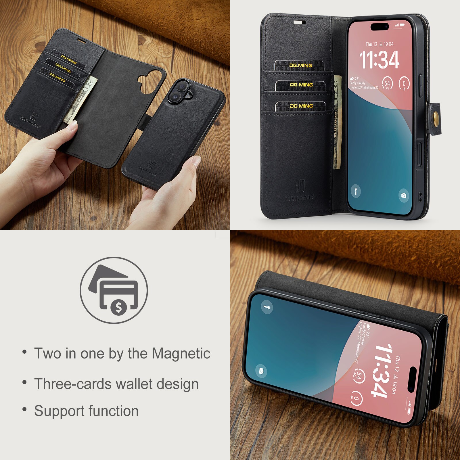 iPhone 17 Magnet Wallet Black