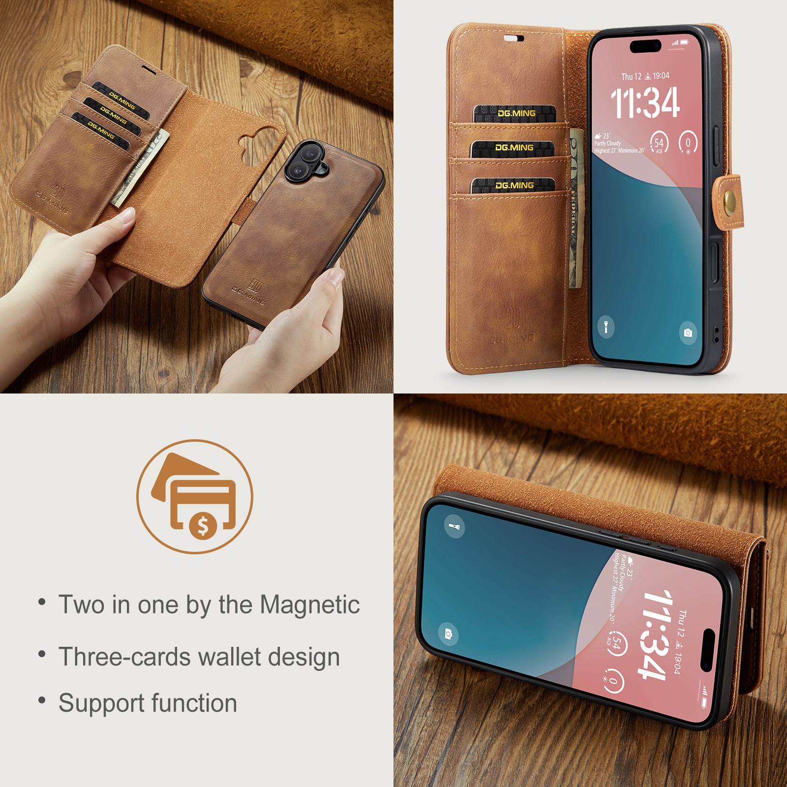 iPhone 17 Magnet Wallet Cognac