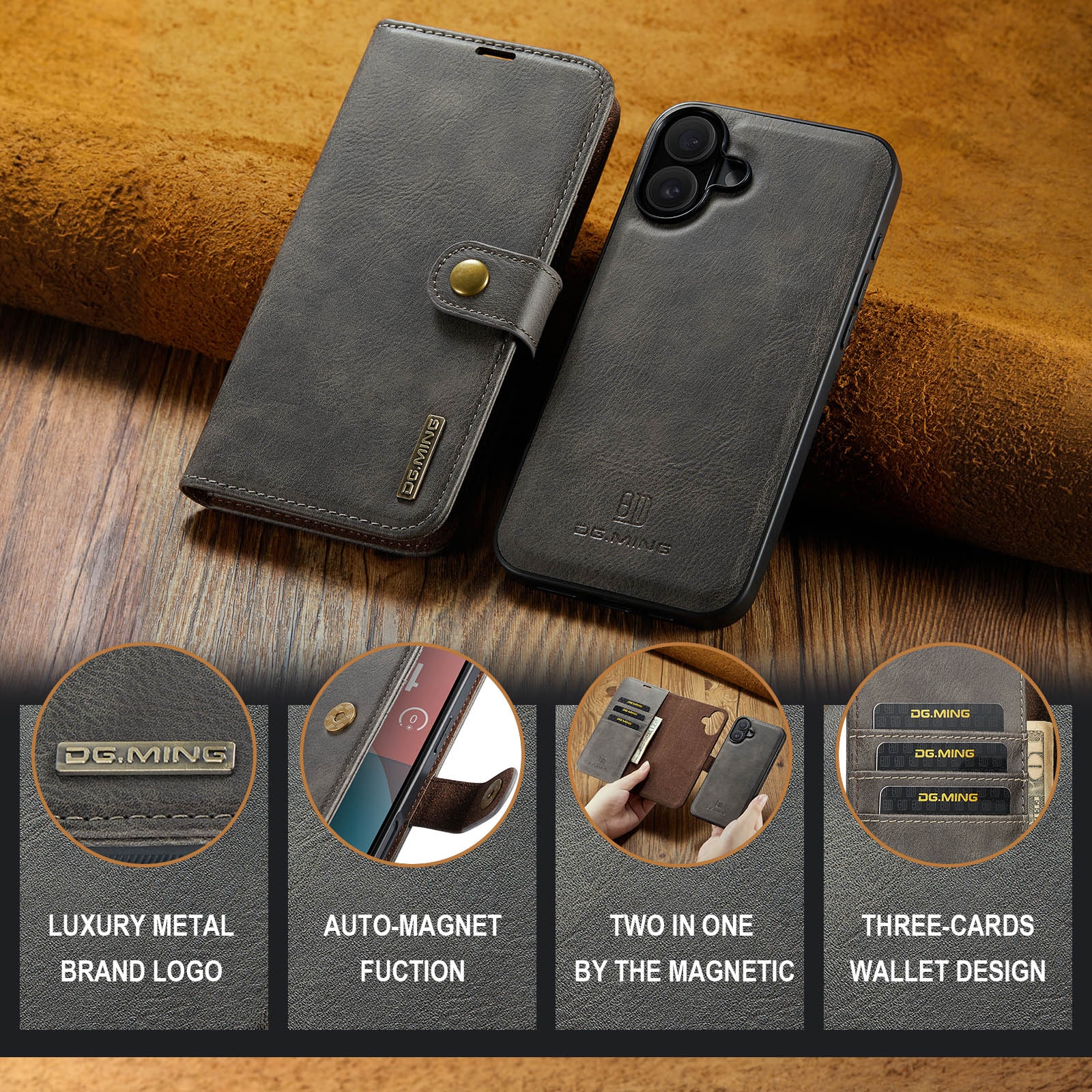 iPhone 17 Magnet Wallet Brown