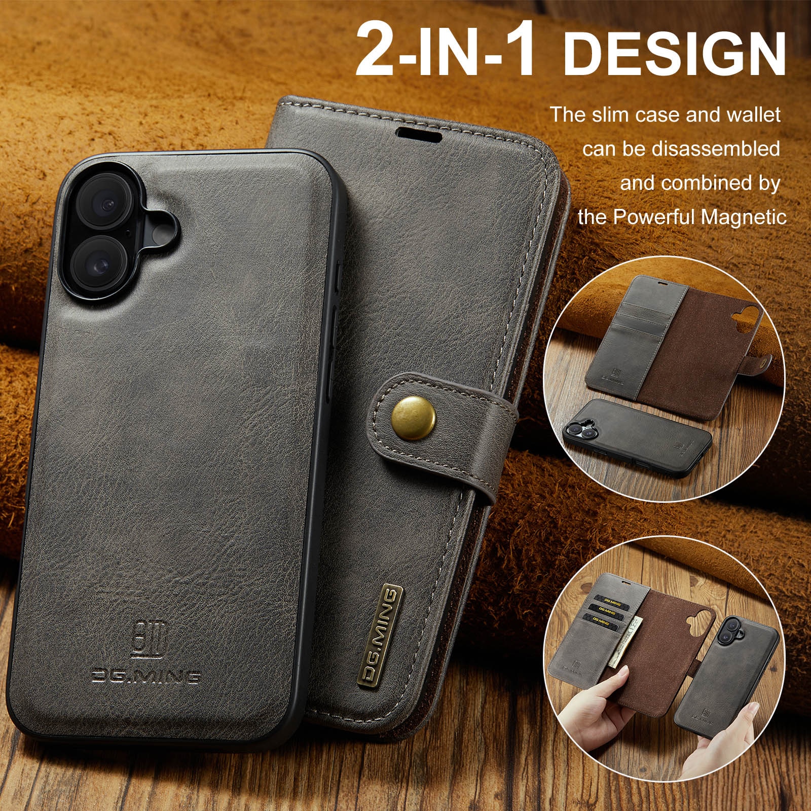 iPhone 17 Magnet Wallet Brown