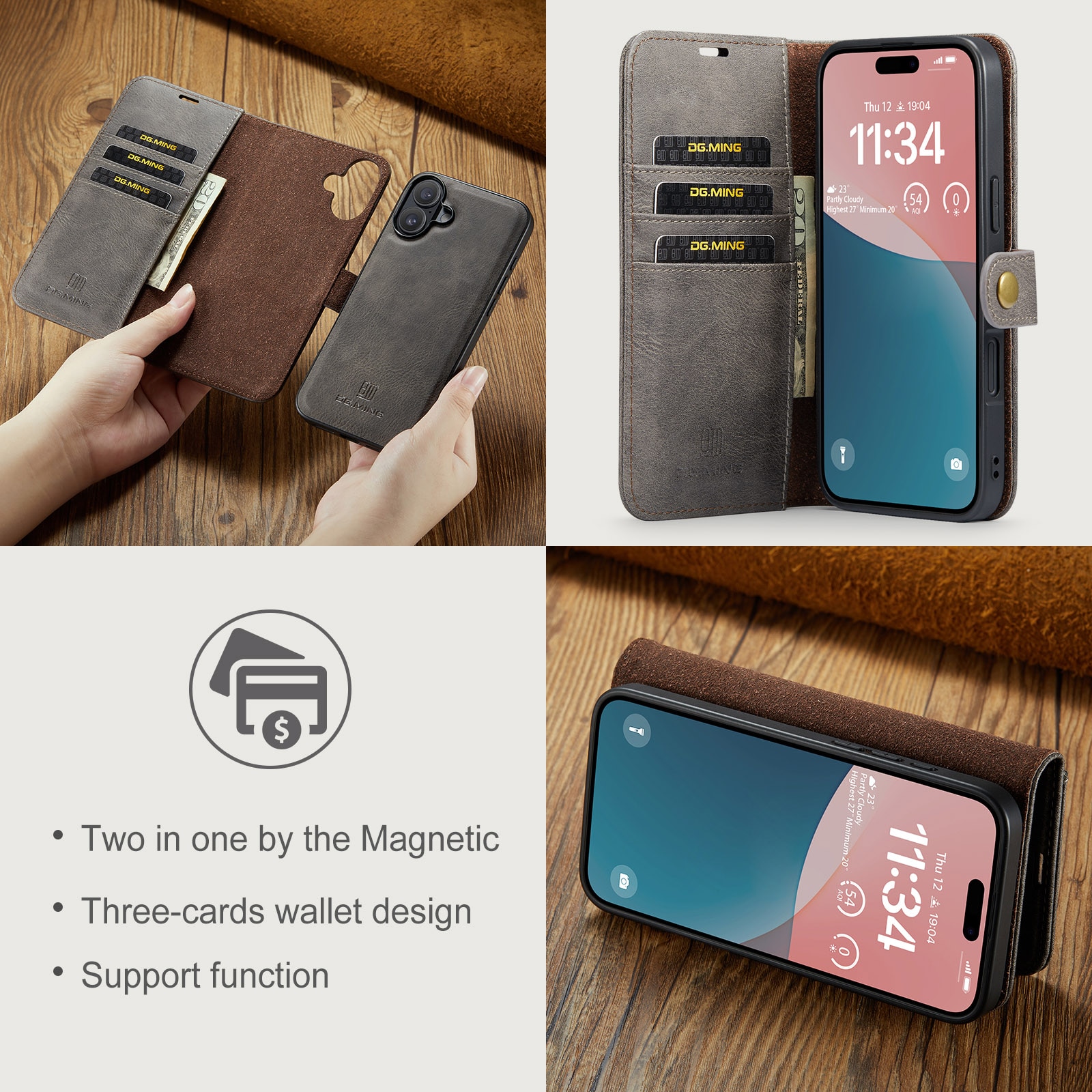 iPhone 17 Magnet Wallet Brown