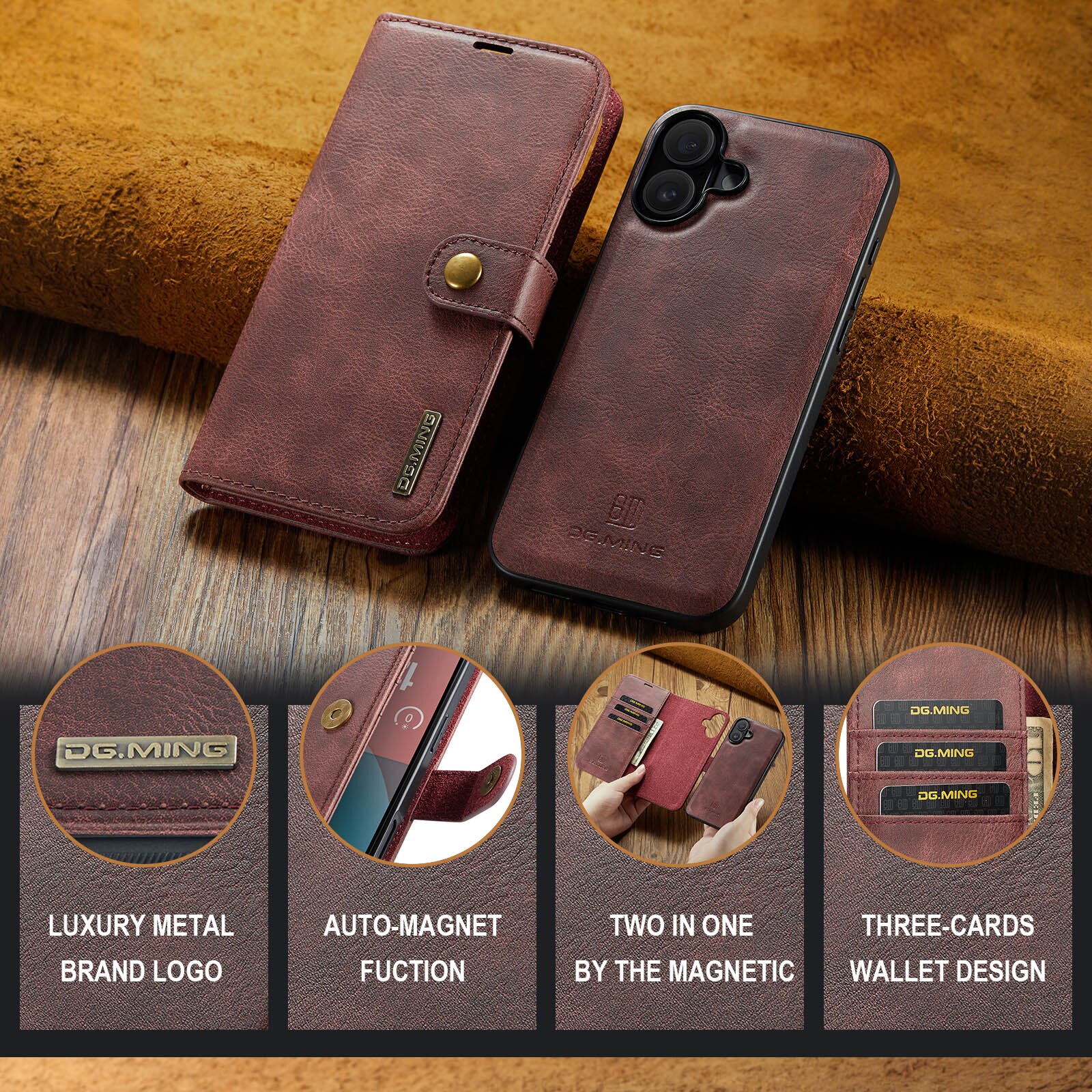 iPhone 17 Magnet Wallet Red