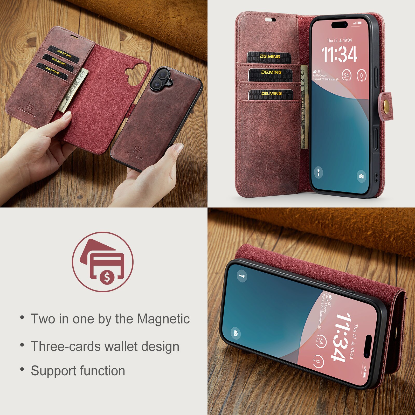 iPhone 17 Magnet Wallet Red