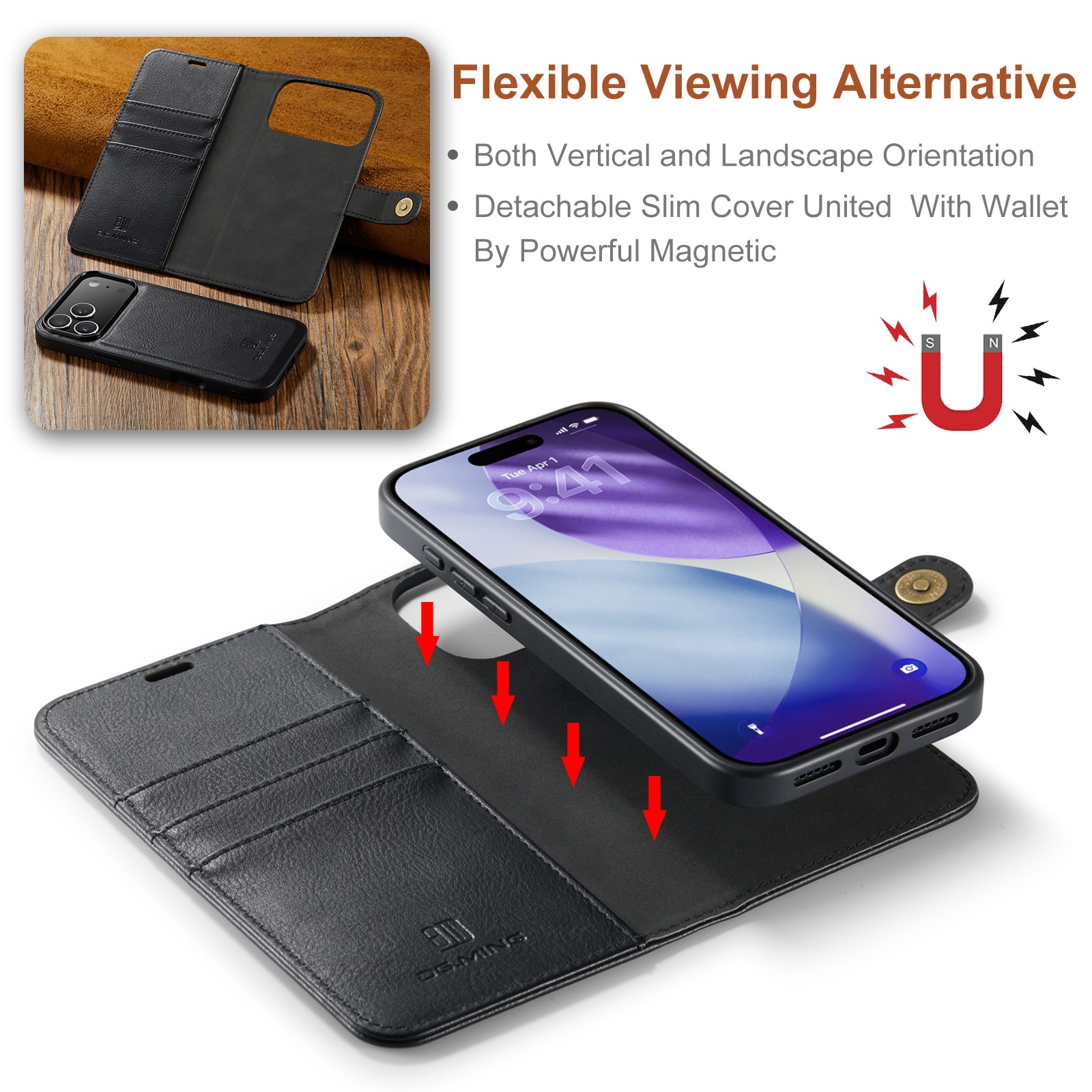 iPhone 17 Pro Magnet Wallet Black