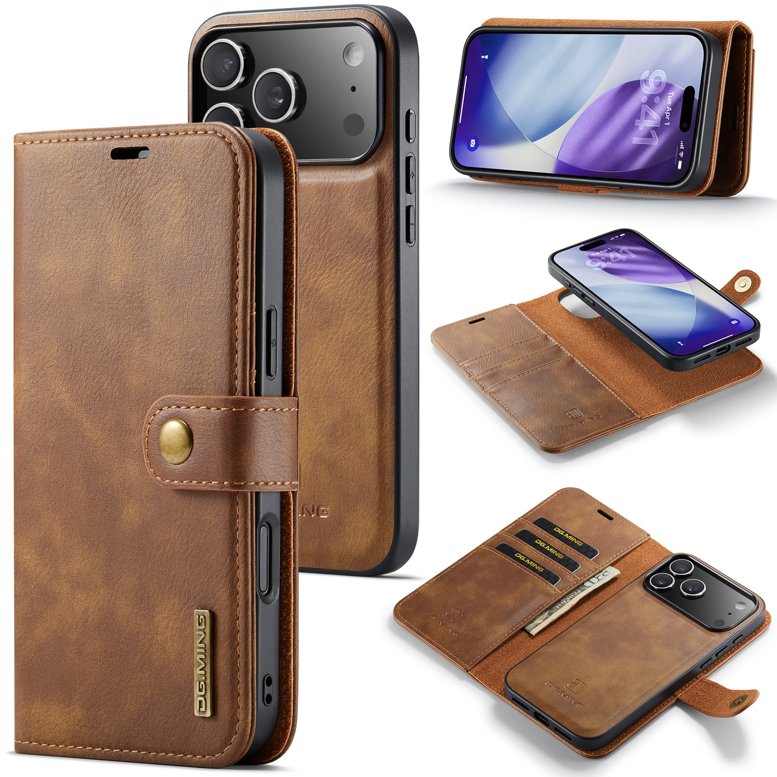 iPhone 17 Pro Magnet Wallet Cognac