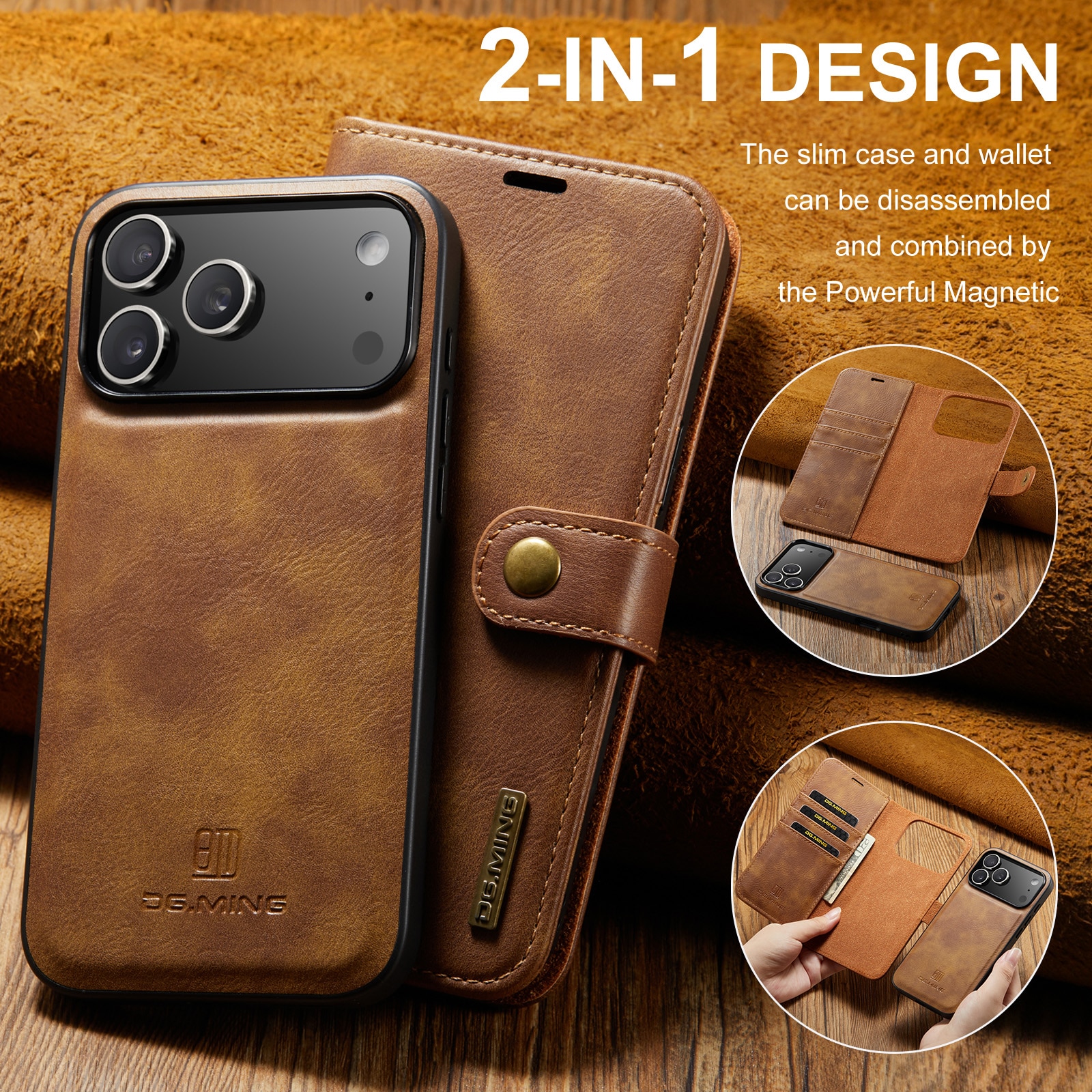 iPhone 17 Pro Magnet Wallet Cognac
