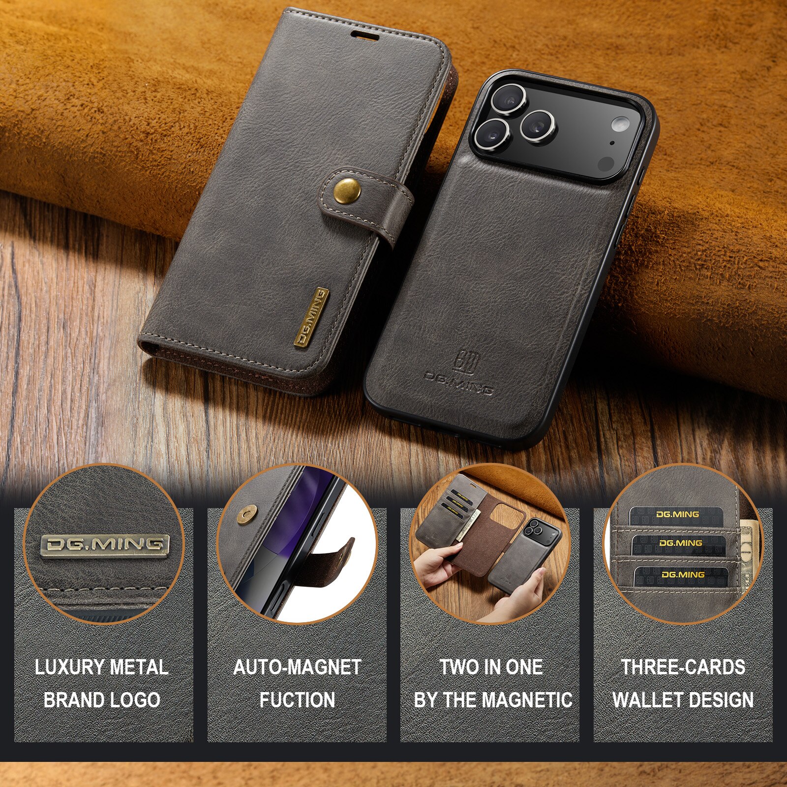 iPhone 17 Pro Magnet Wallet Brown