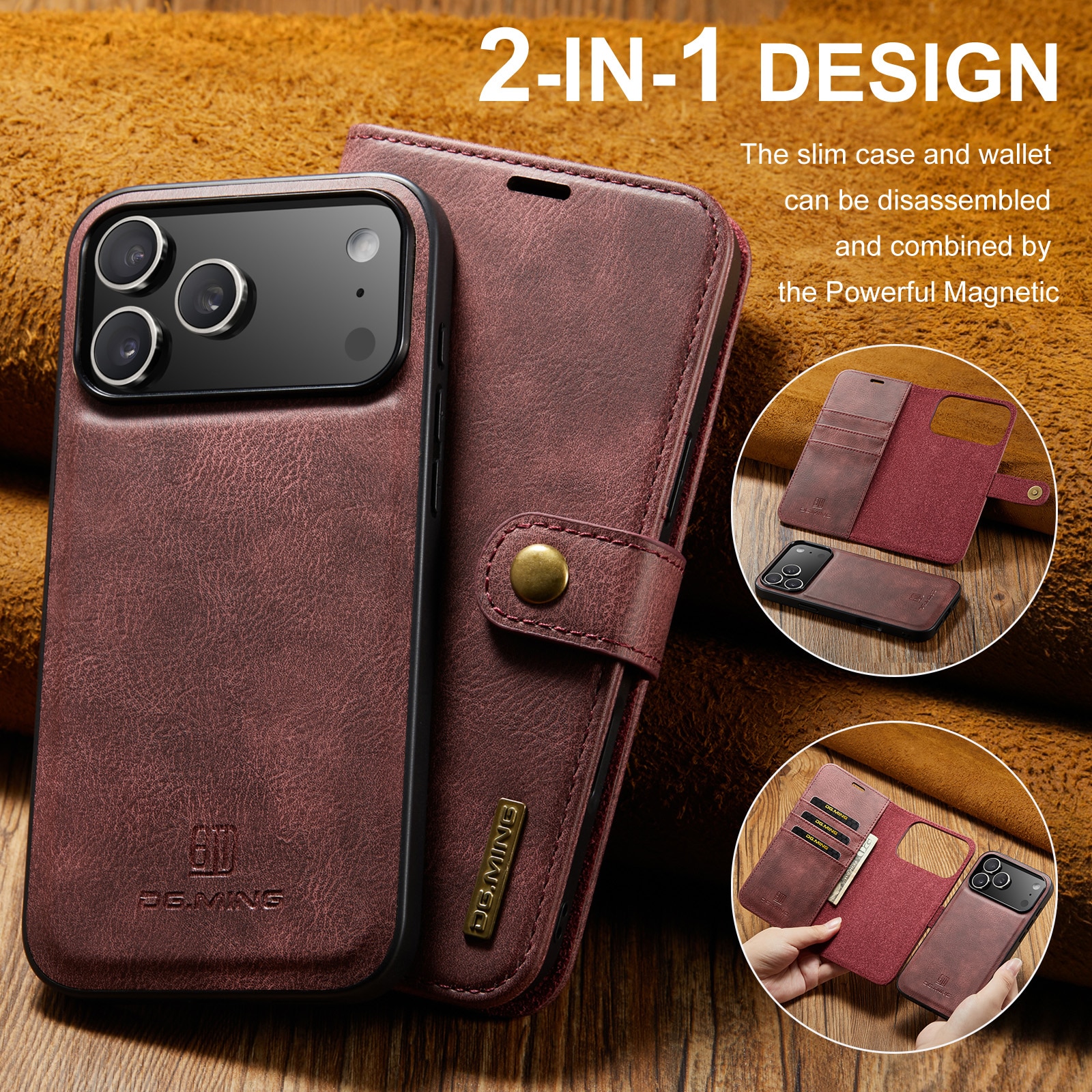 iPhone 17 Pro Max Magnet Wallet Red