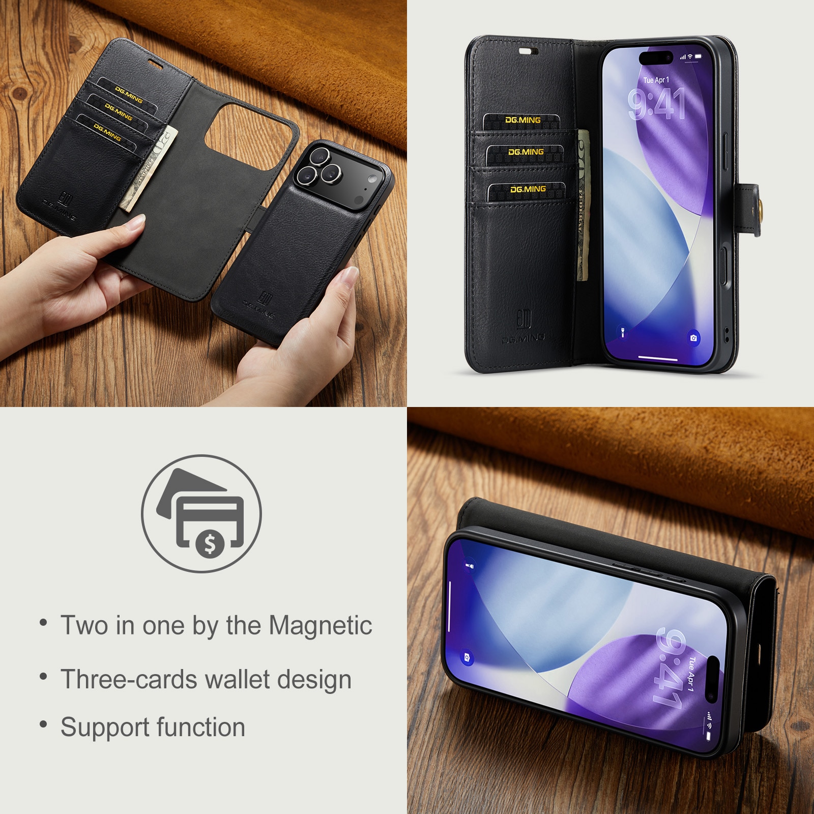 iPhone 17 Pro Max Magnet Wallet Black