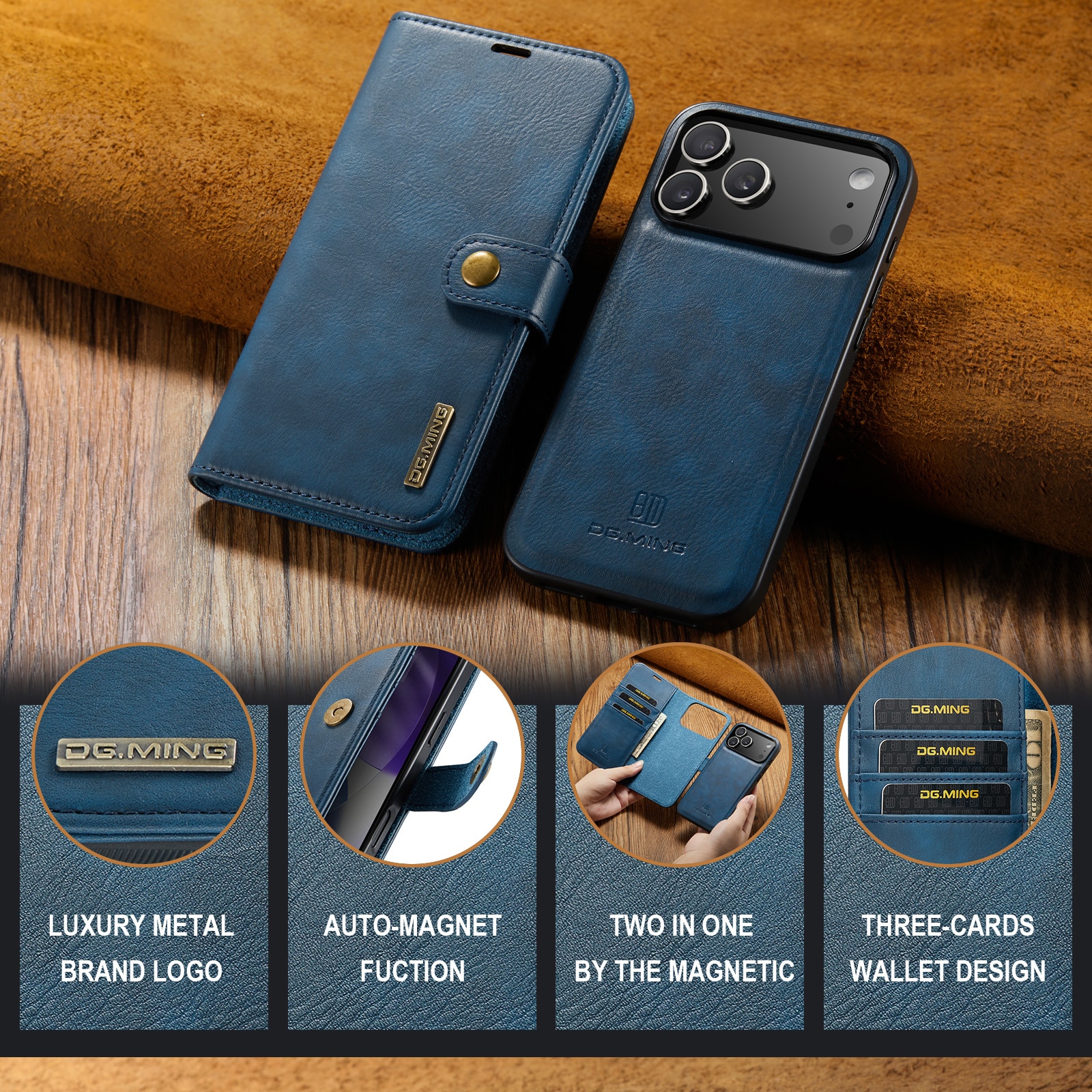 iPhone 17 Pro Max Magnet Wallet Blue