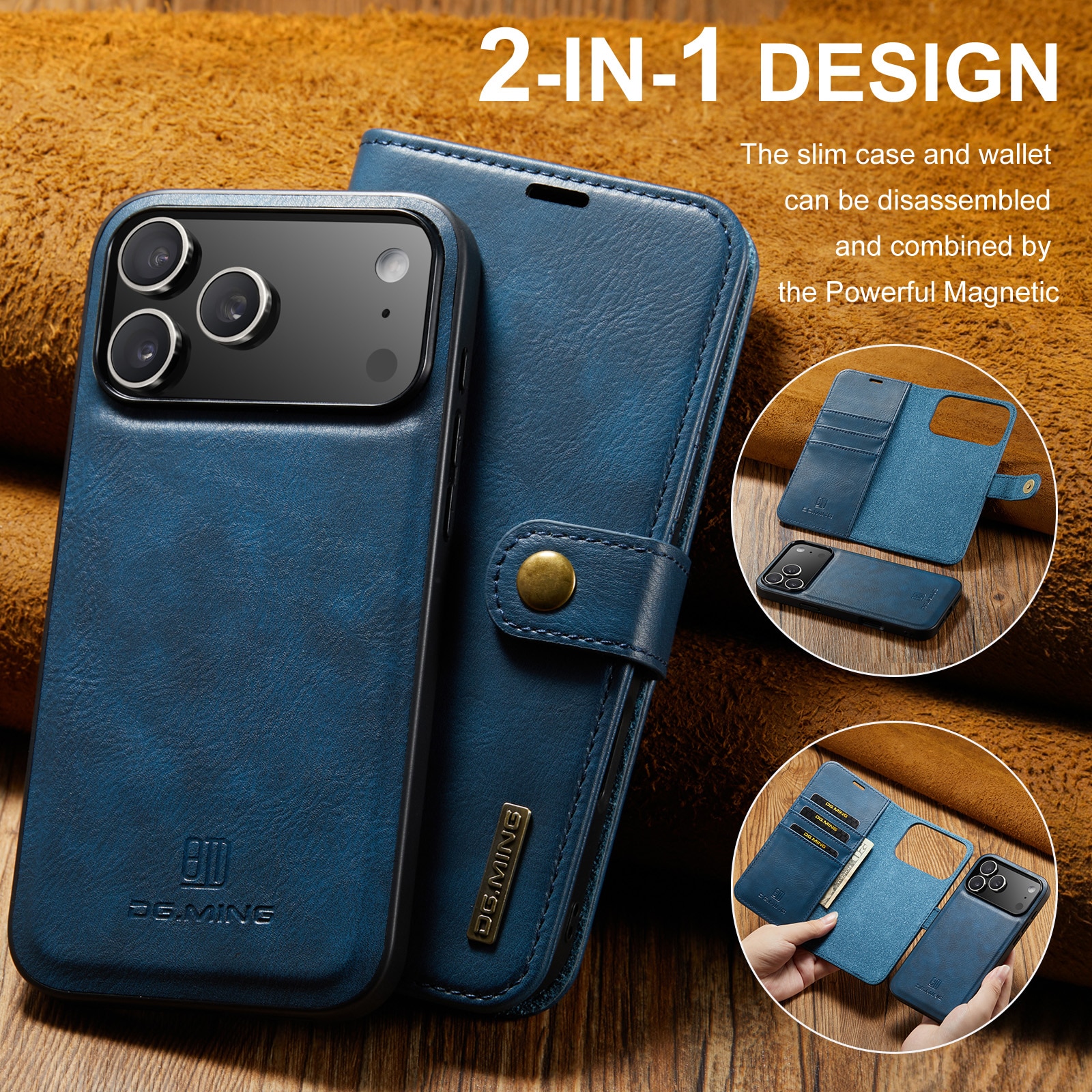 iPhone 17 Pro Max Magnet Wallet Blue