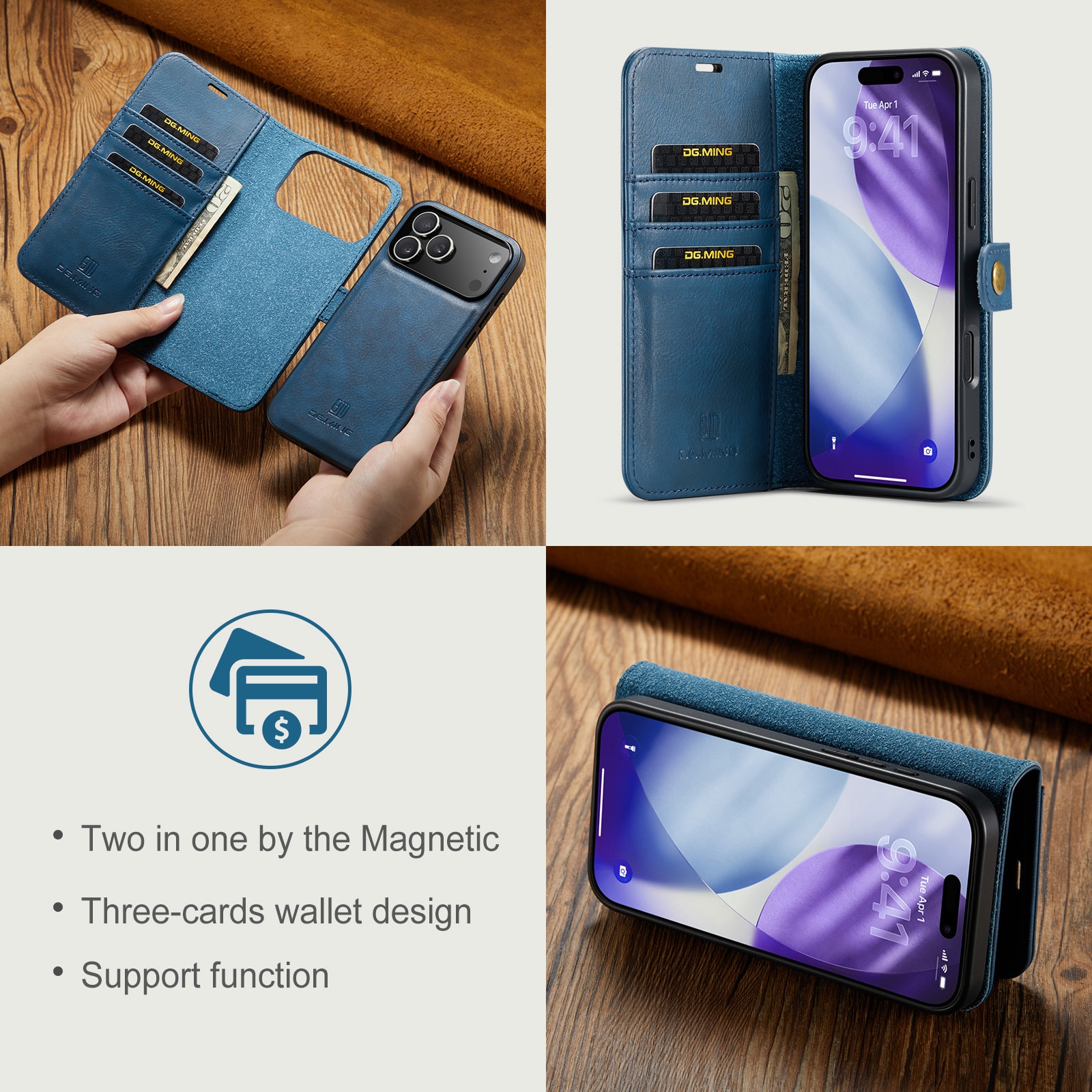 iPhone 17 Pro Max Magnet Wallet Blue