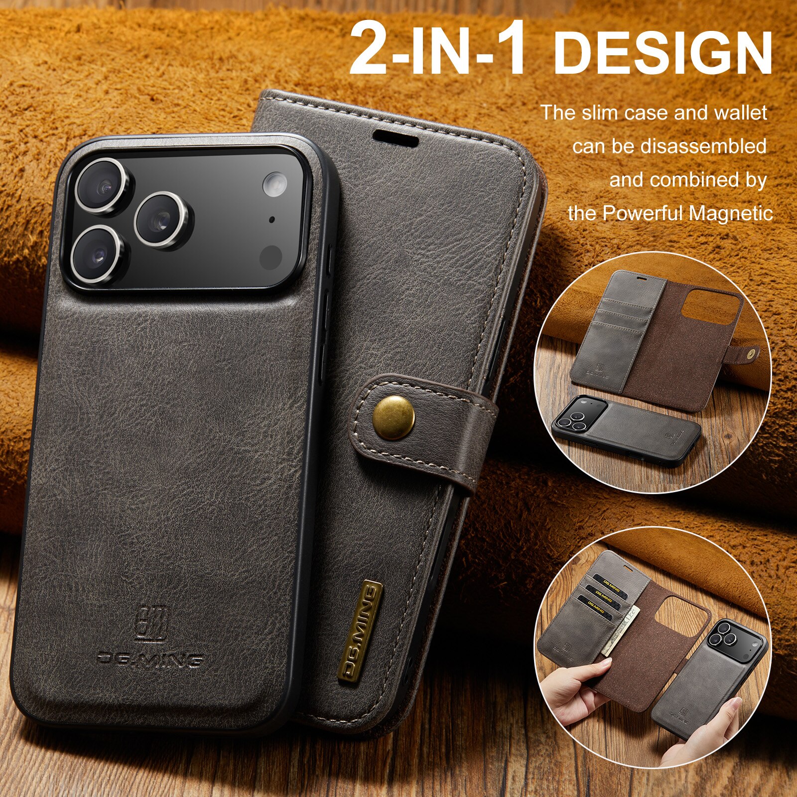 iPhone 17 Pro Max Magnet Wallet Brown