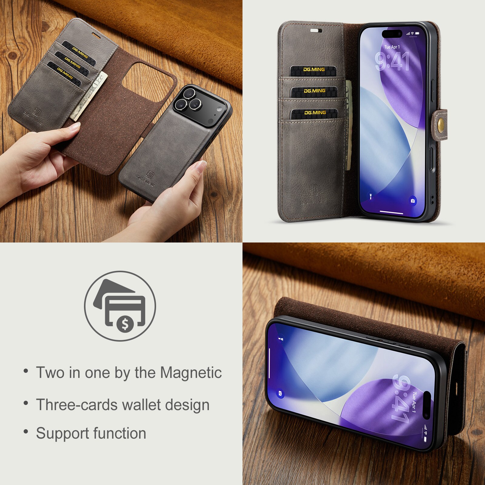 iPhone 17 Pro Max Magnet Wallet Brown