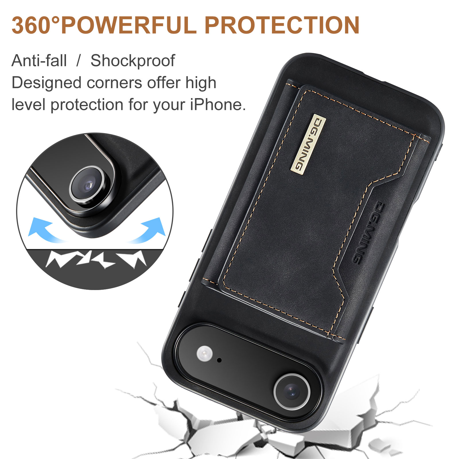 iPhone 17 Air Magnetic Card Slot Case Black