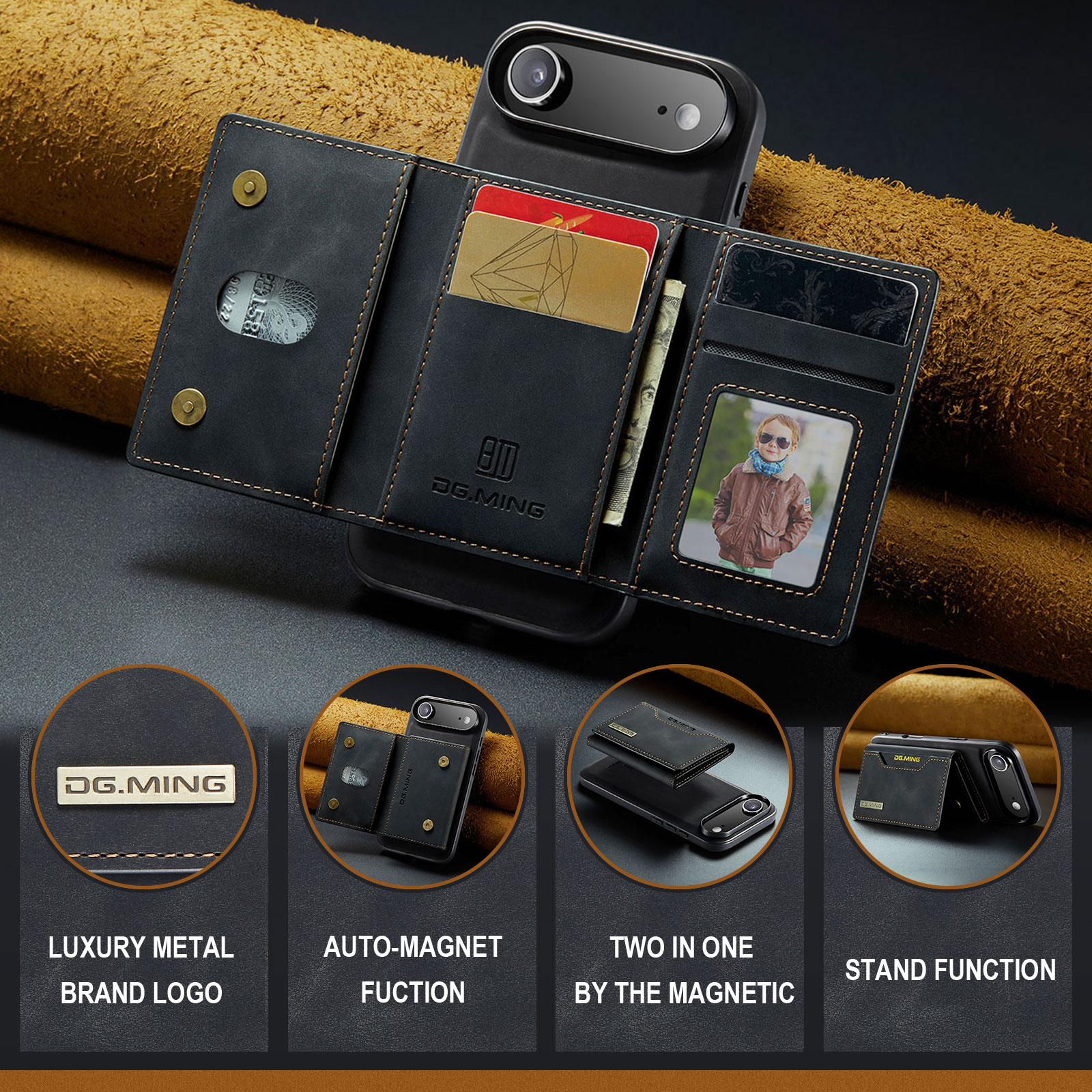 iPhone 17 Air Magnetic Card Slot Case Black