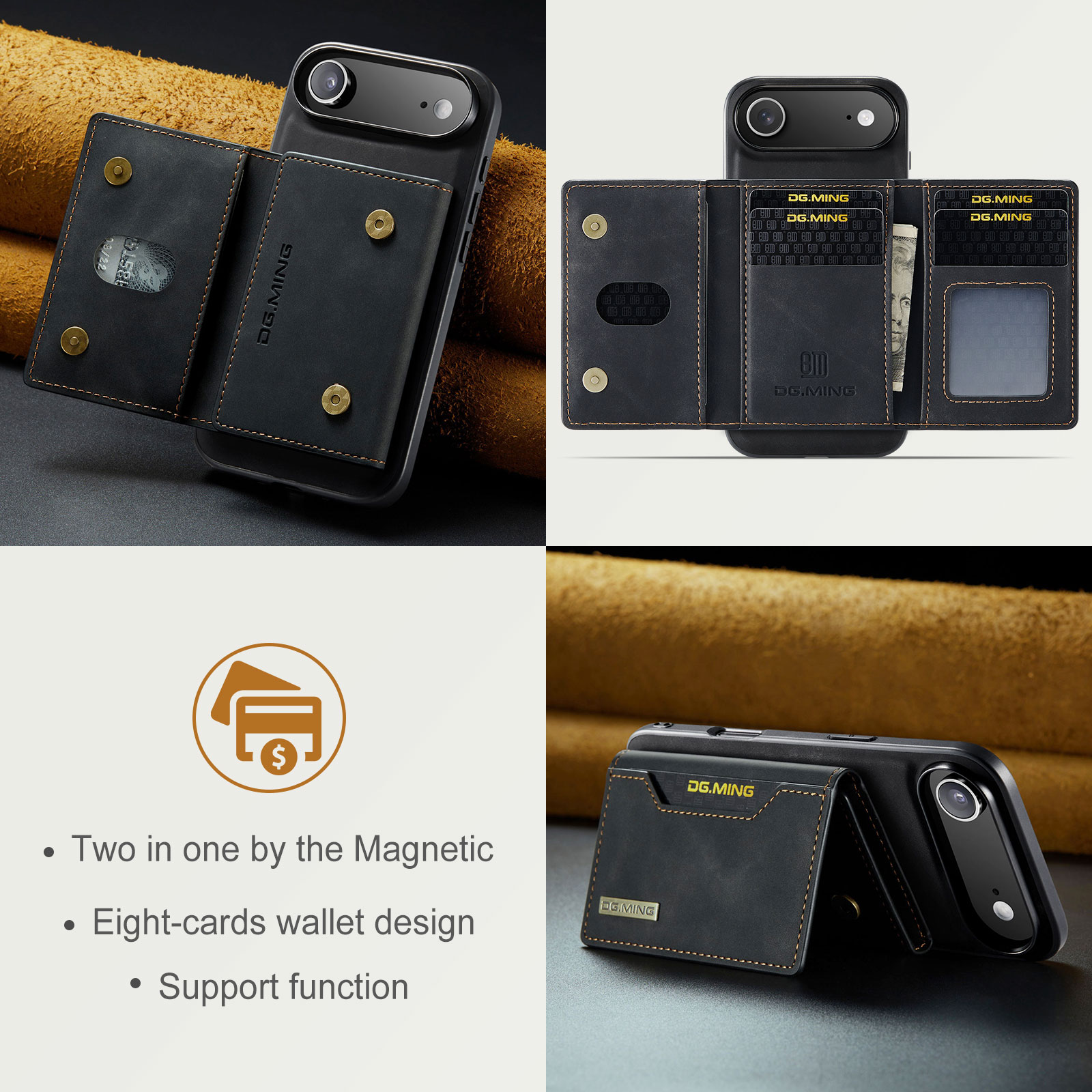 iPhone 17 Air Magnetic Card Slot Case Black