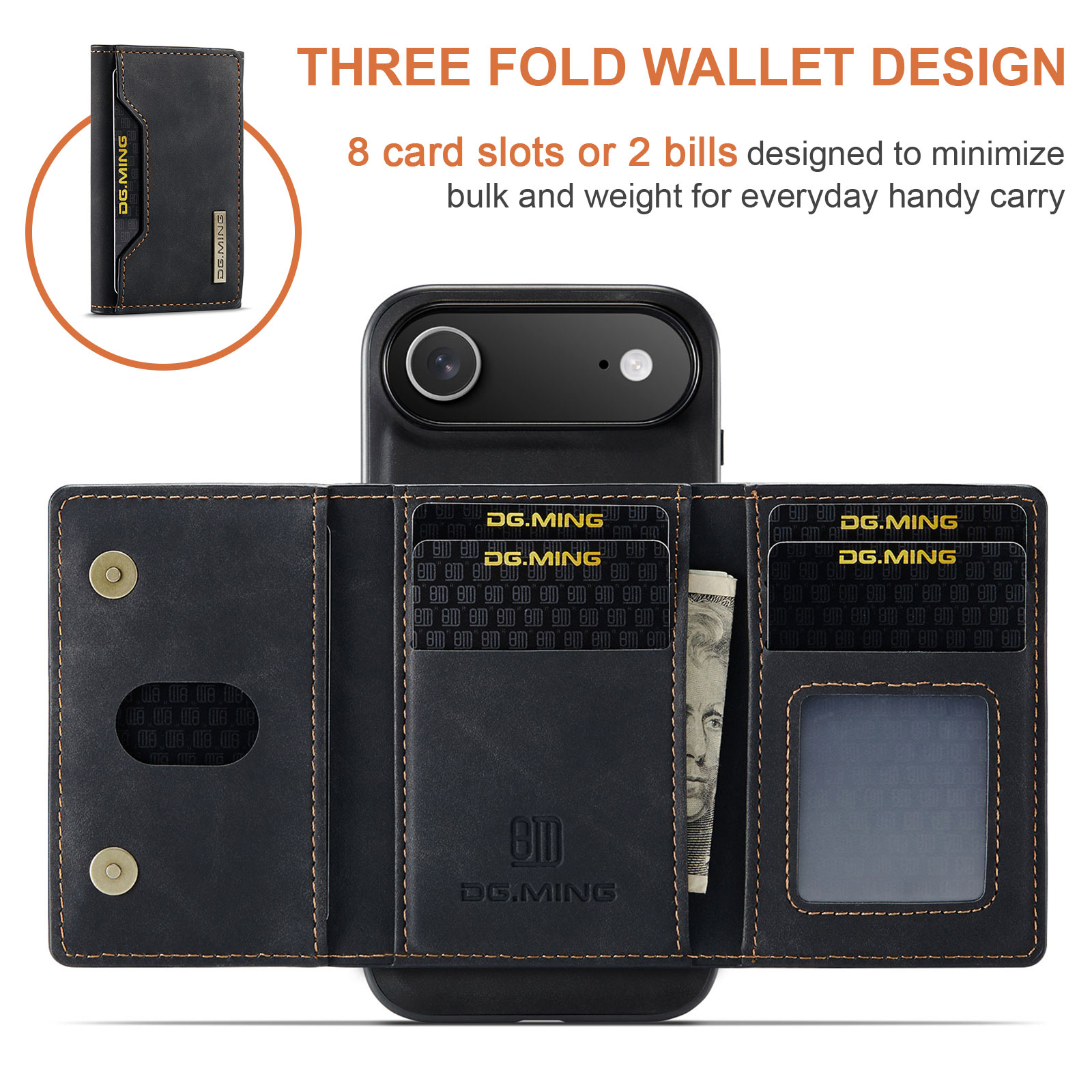 iPhone 17 Air Magnetic Card Slot Case Black