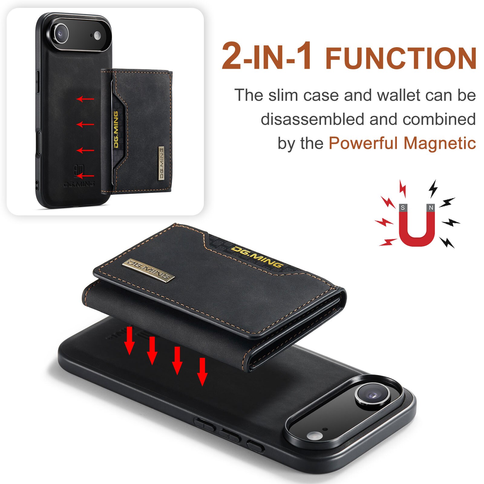 iPhone 17 Air Magnetic Card Slot Case Black