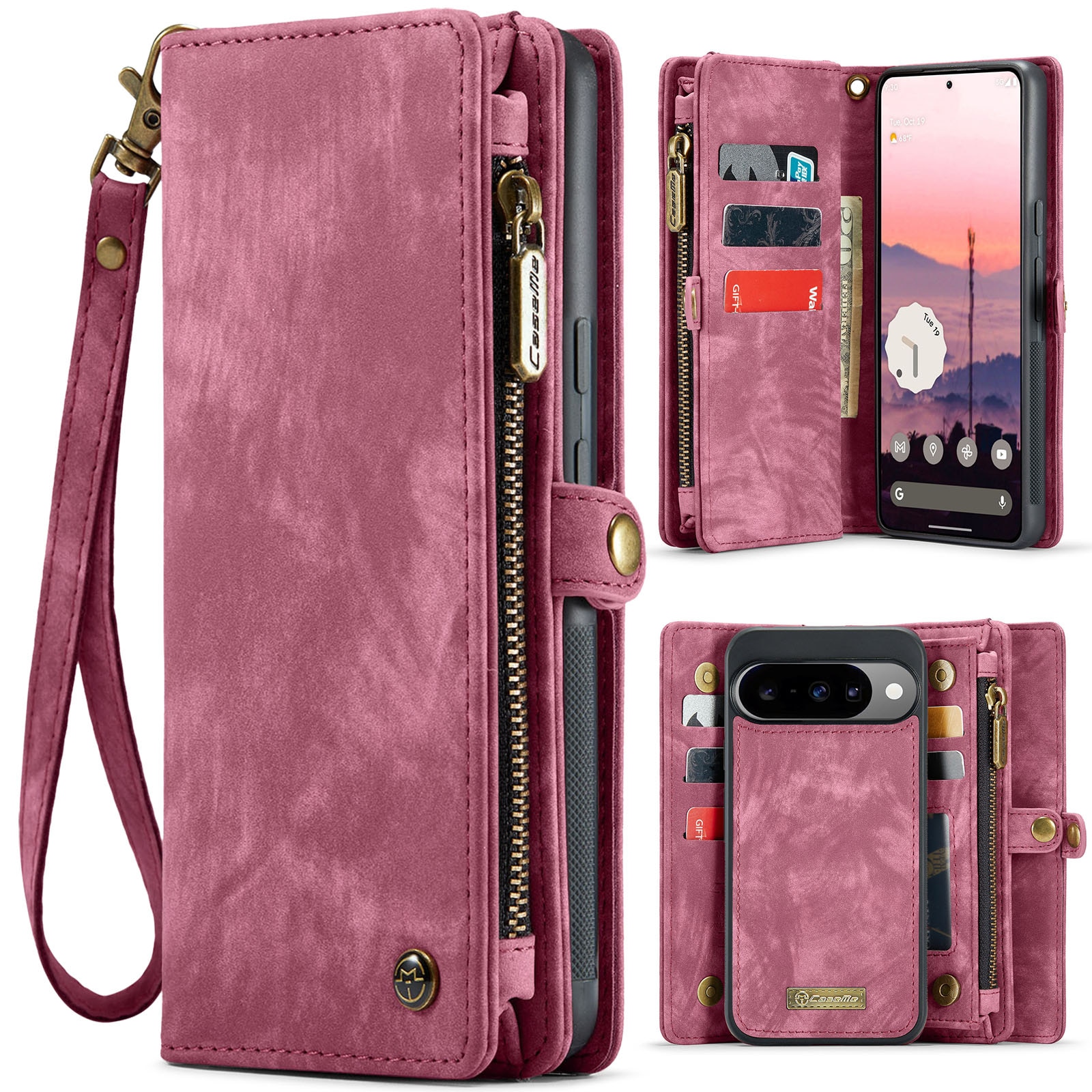 Google Pixel 10 Pro Multi-slot Wallet Case Red