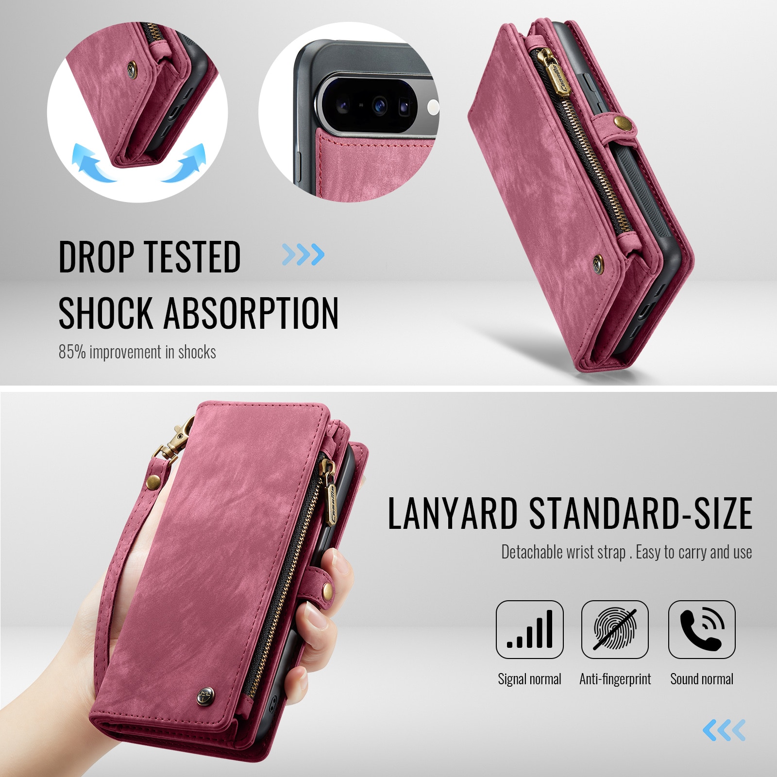 Google Pixel 10 Multi-slot Wallet Case Red