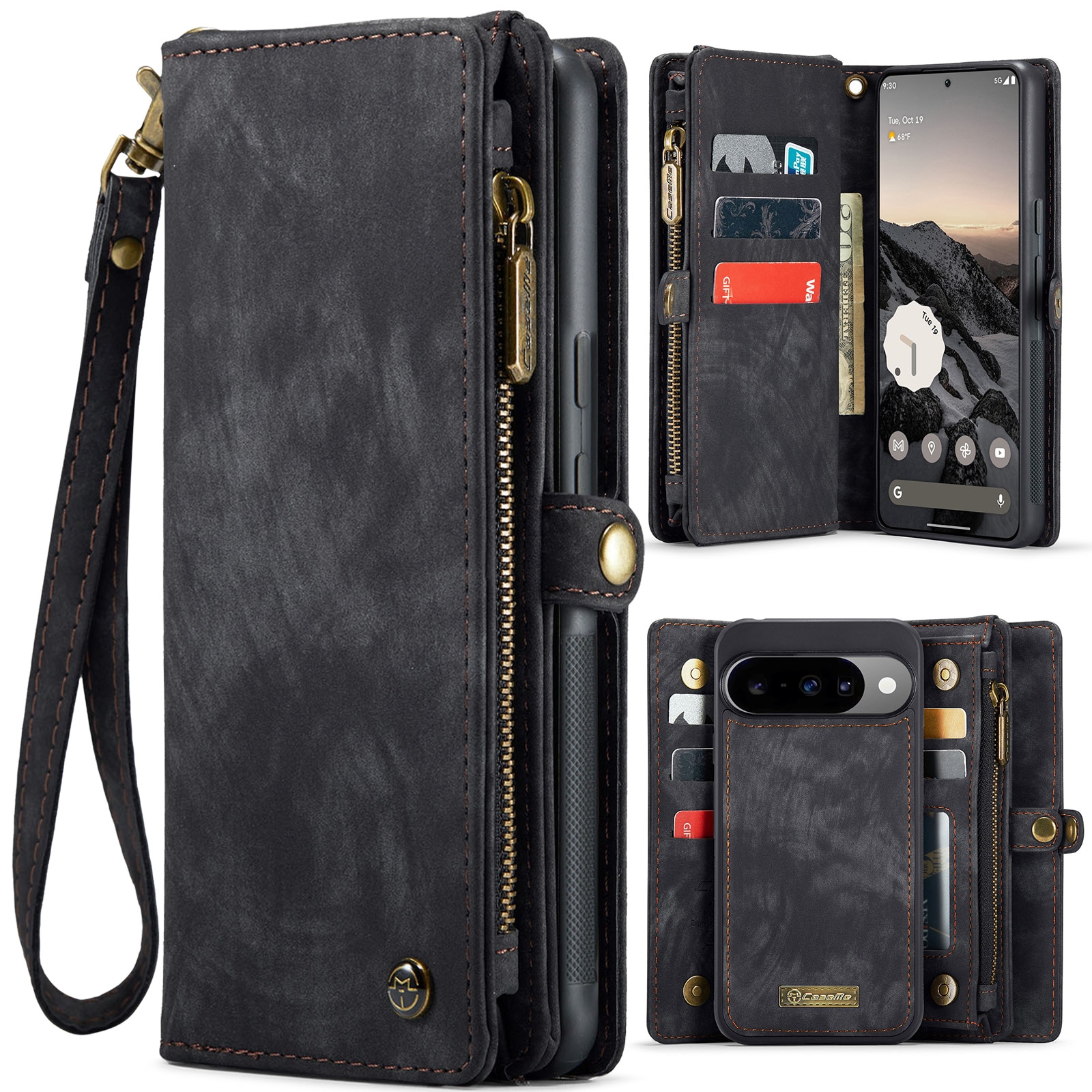 Google Pixel 10 Pro Multi-slot Wallet Case Grey