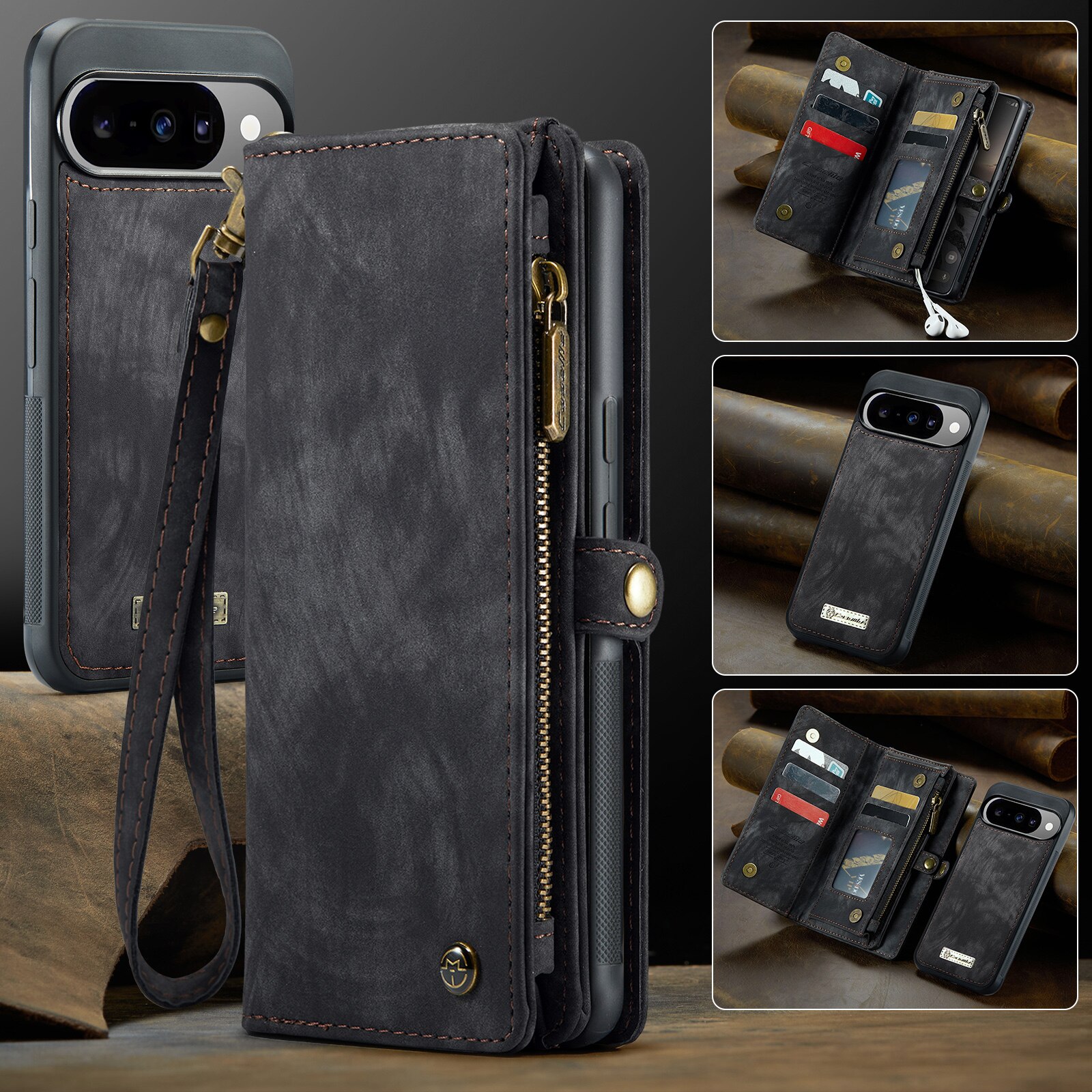 Google Pixel 10 Multi-slot Wallet Case Grey