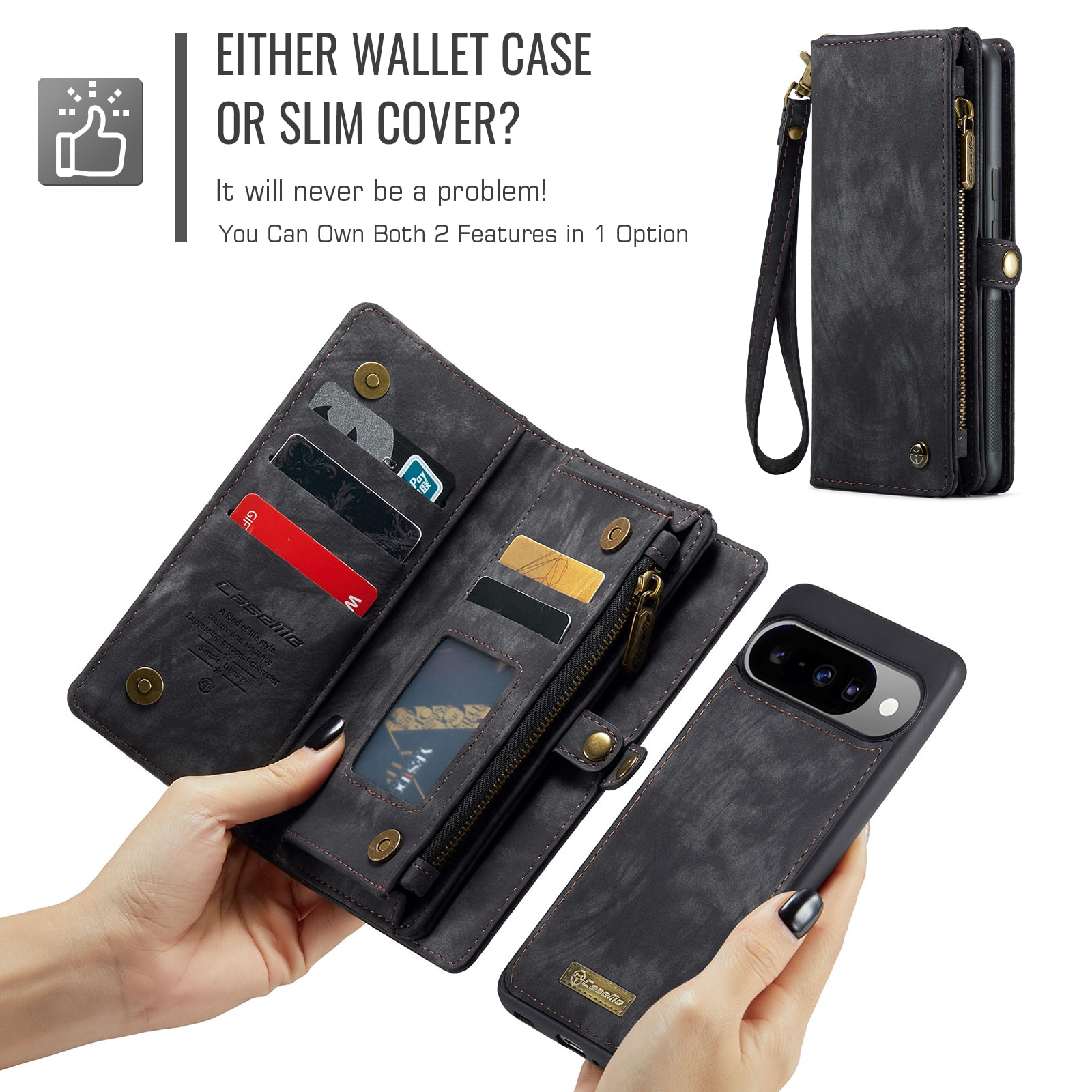 Google Pixel 10 Multi-slot Wallet Case Grey