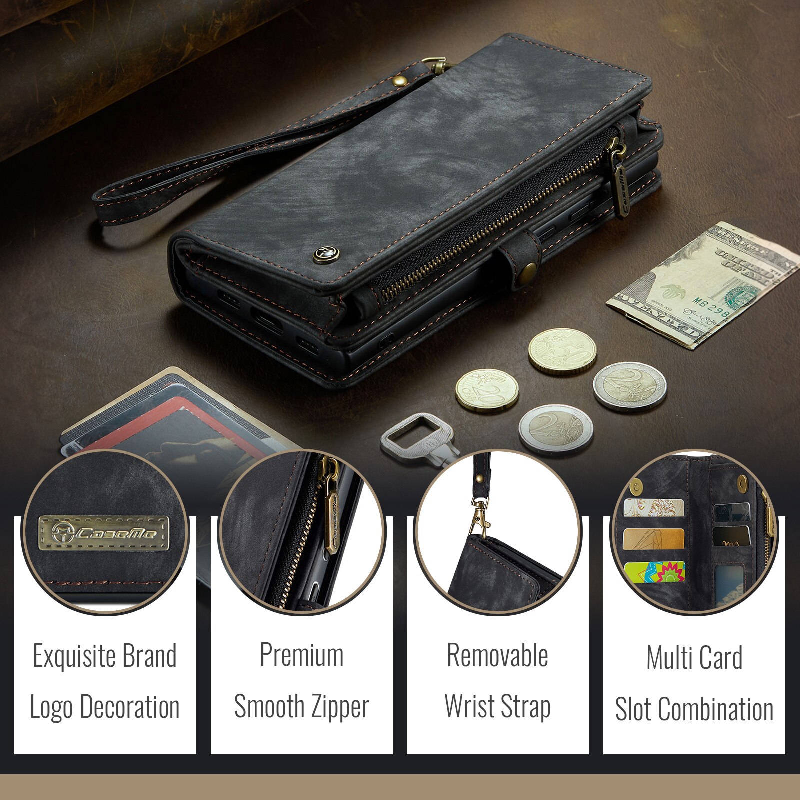 Google Pixel 10 Multi-slot Wallet Case Grey