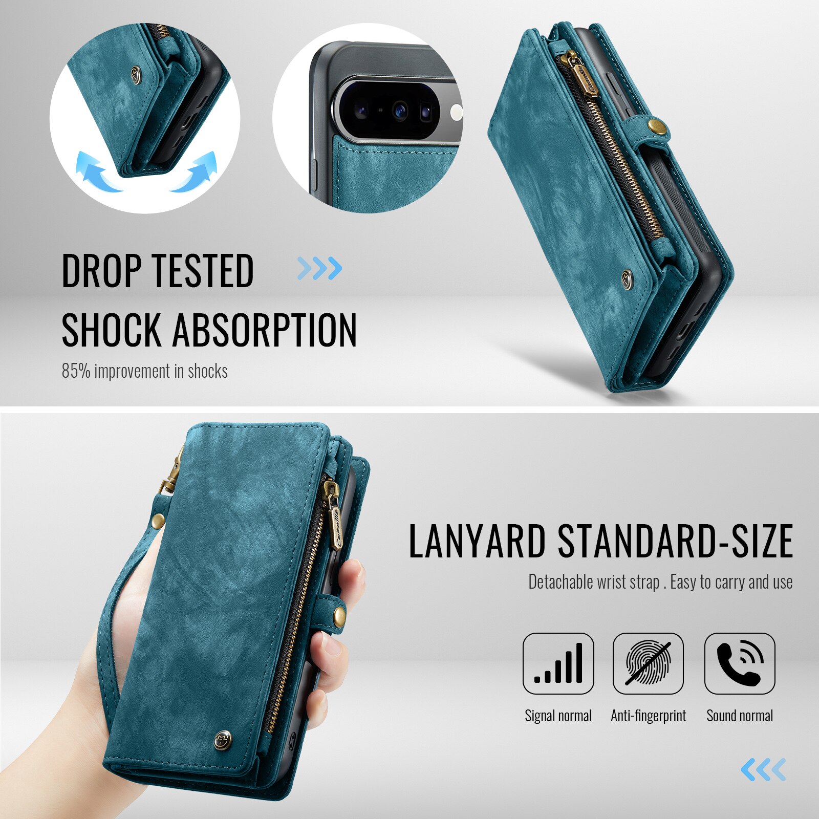 Google Pixel 10 Multi-slot Wallet Case Blue
