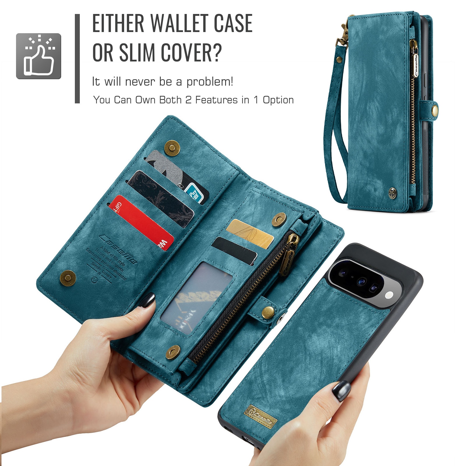 Google Pixel 10 Multi-slot Wallet Case Blue