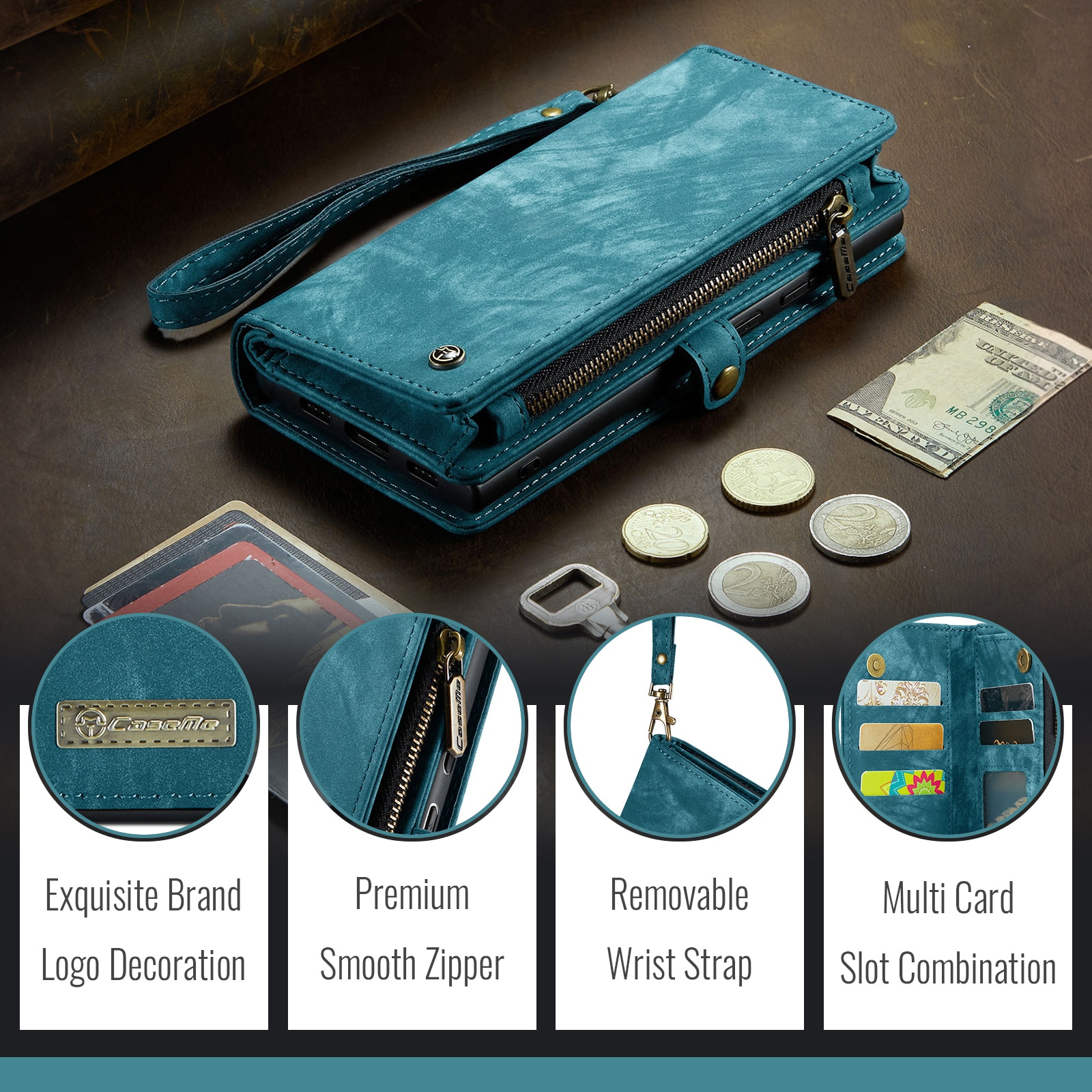 Google Pixel 10 Multi-slot Wallet Case Blue
