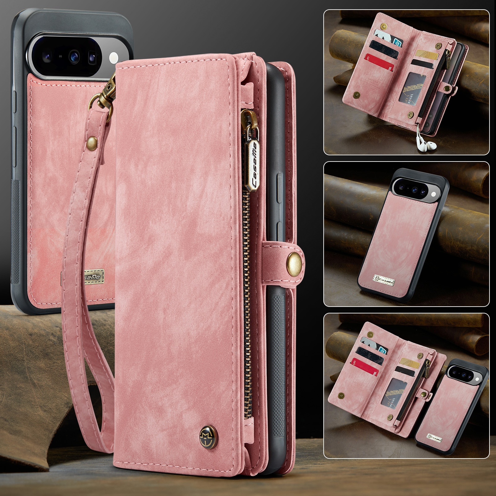 Google Pixel 10 Pro Multi-slot Wallet Case Pink